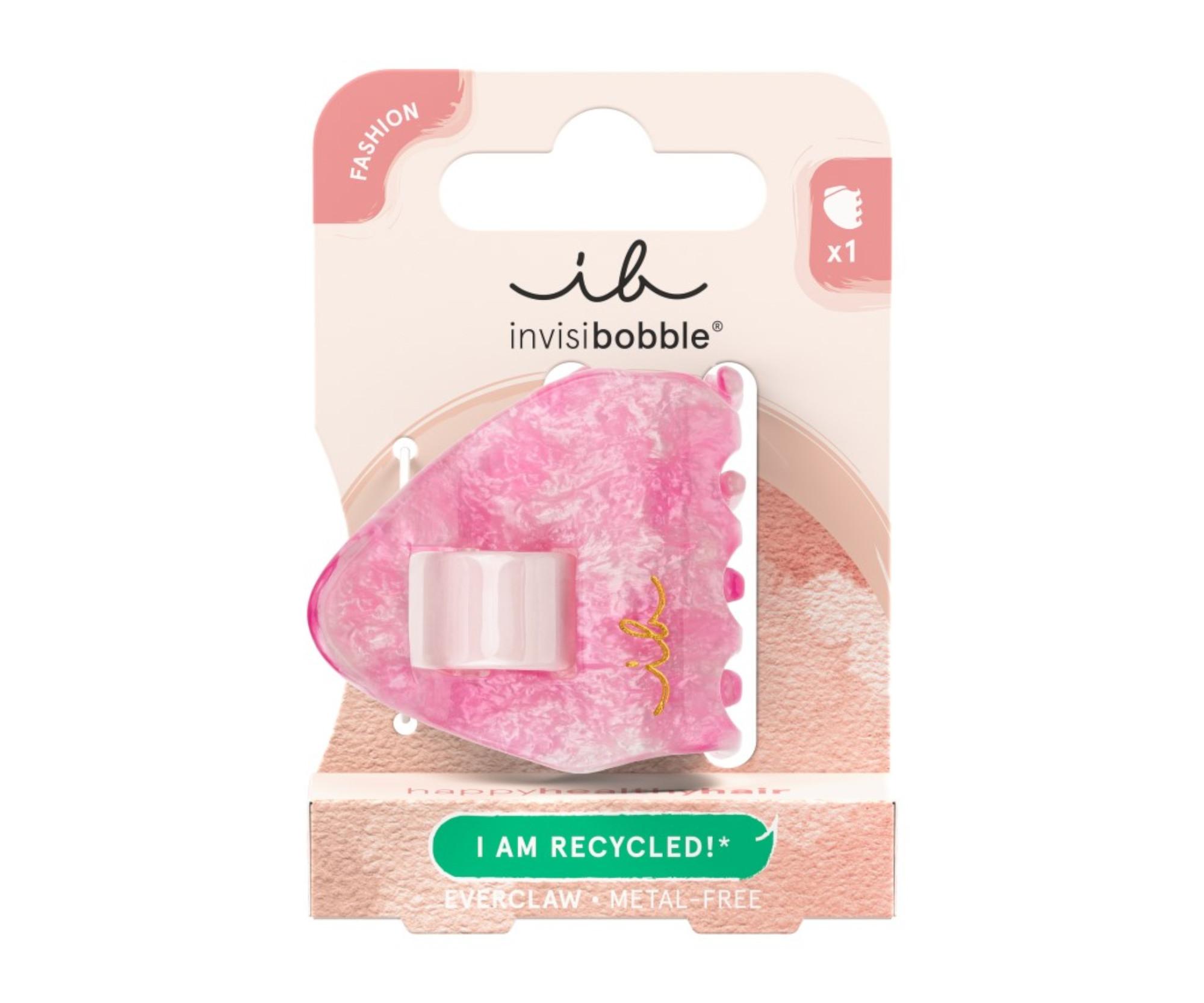 E-shop Škripec do vlasov Invisibobble Everclaw S Pink Crush - ružový s mramorovým efektom + darček zadarmo