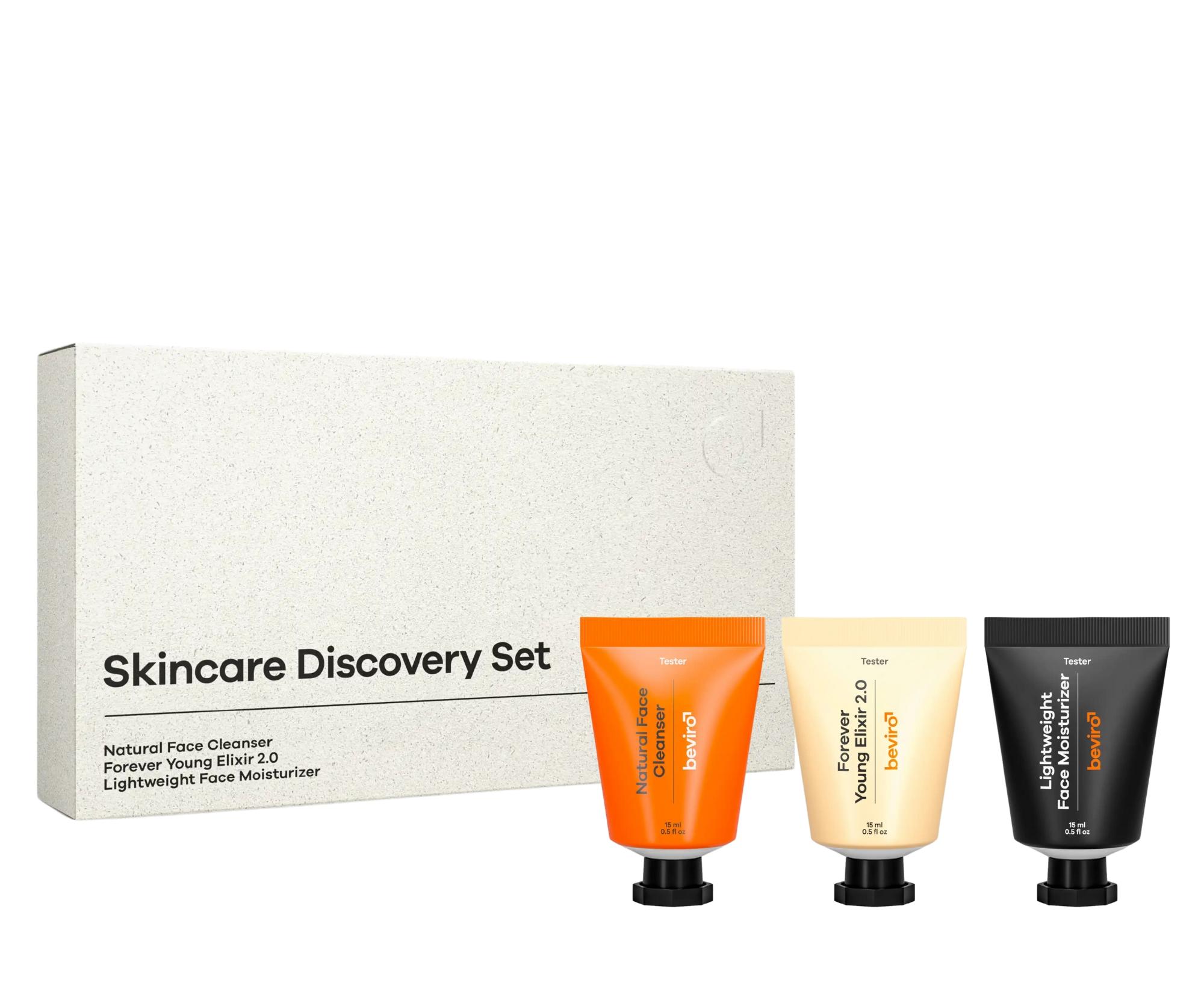E-shop Testovacia sada starostlivosti o pleť pre mužov Beviro Discovery Skincare Set - 3x15 ml + darček zadarmo