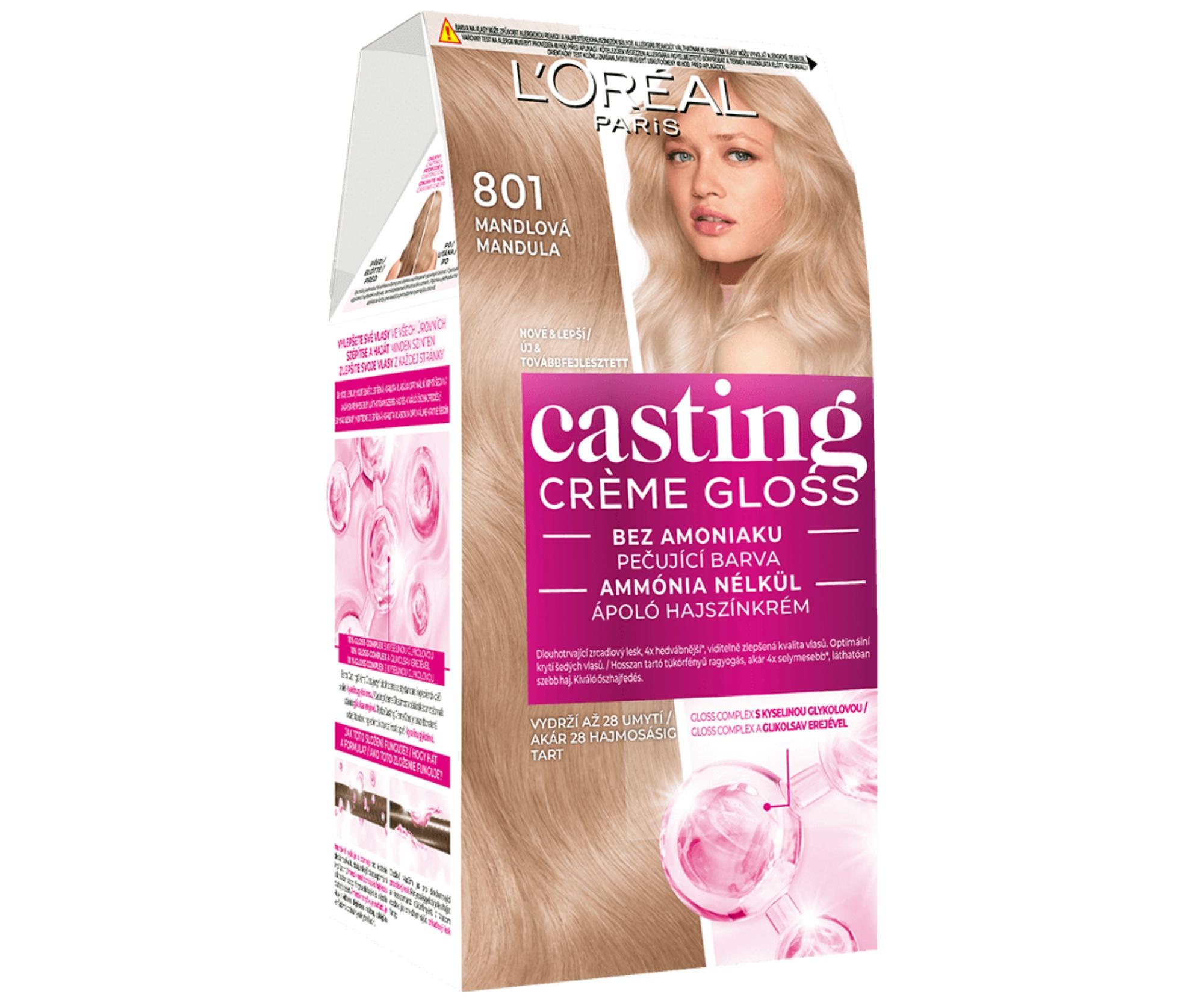E-shop Preliv bez amoniaku Loréal Casting Créme Gloss - 801 mandľová - L’Oréal Paris + darček zadarmo