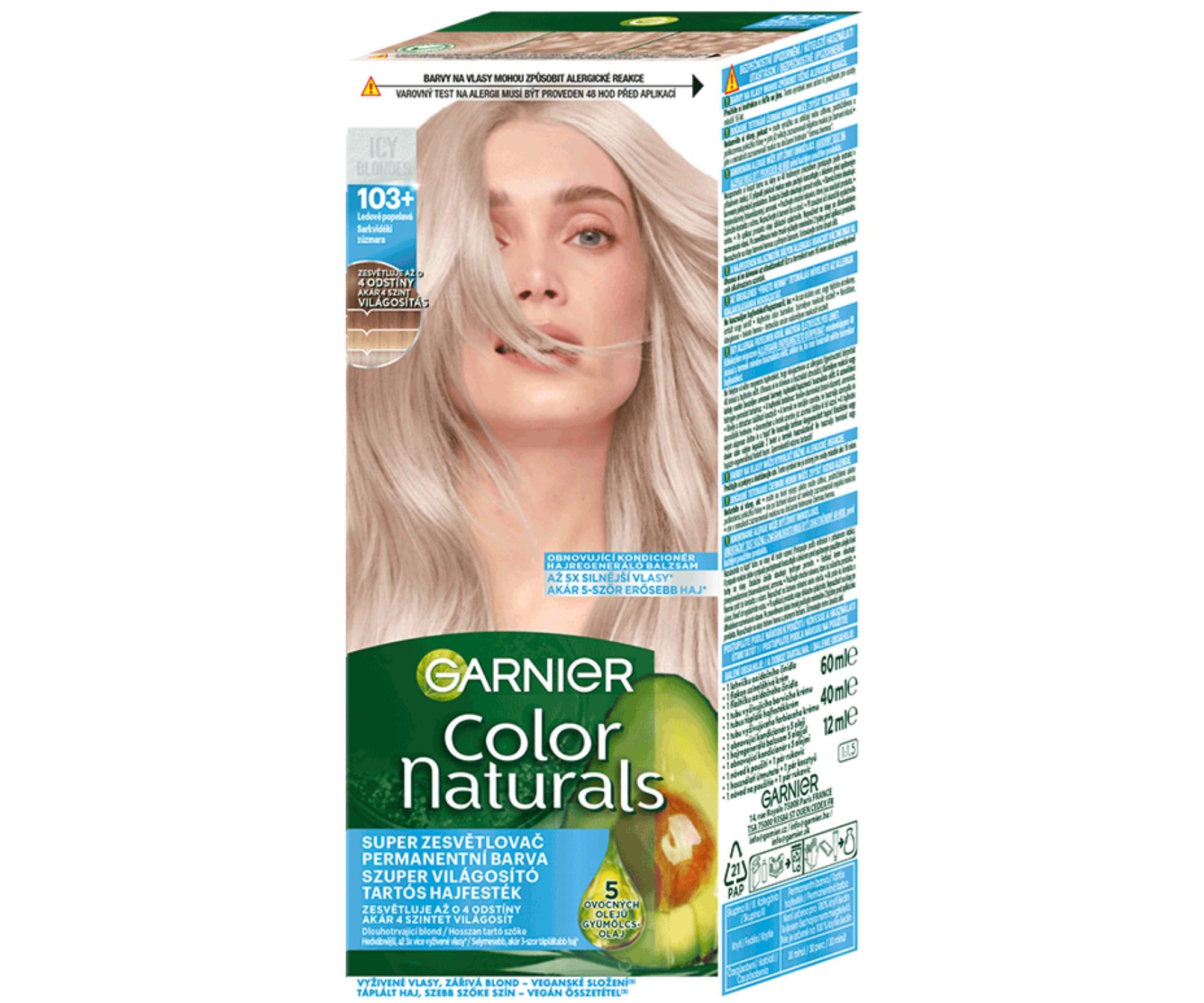 E-shop Permanentná zosvetľujúca farba na vlasy Garnier Color Naturals - 103+ ľadovo popolavá + darček zadarmo