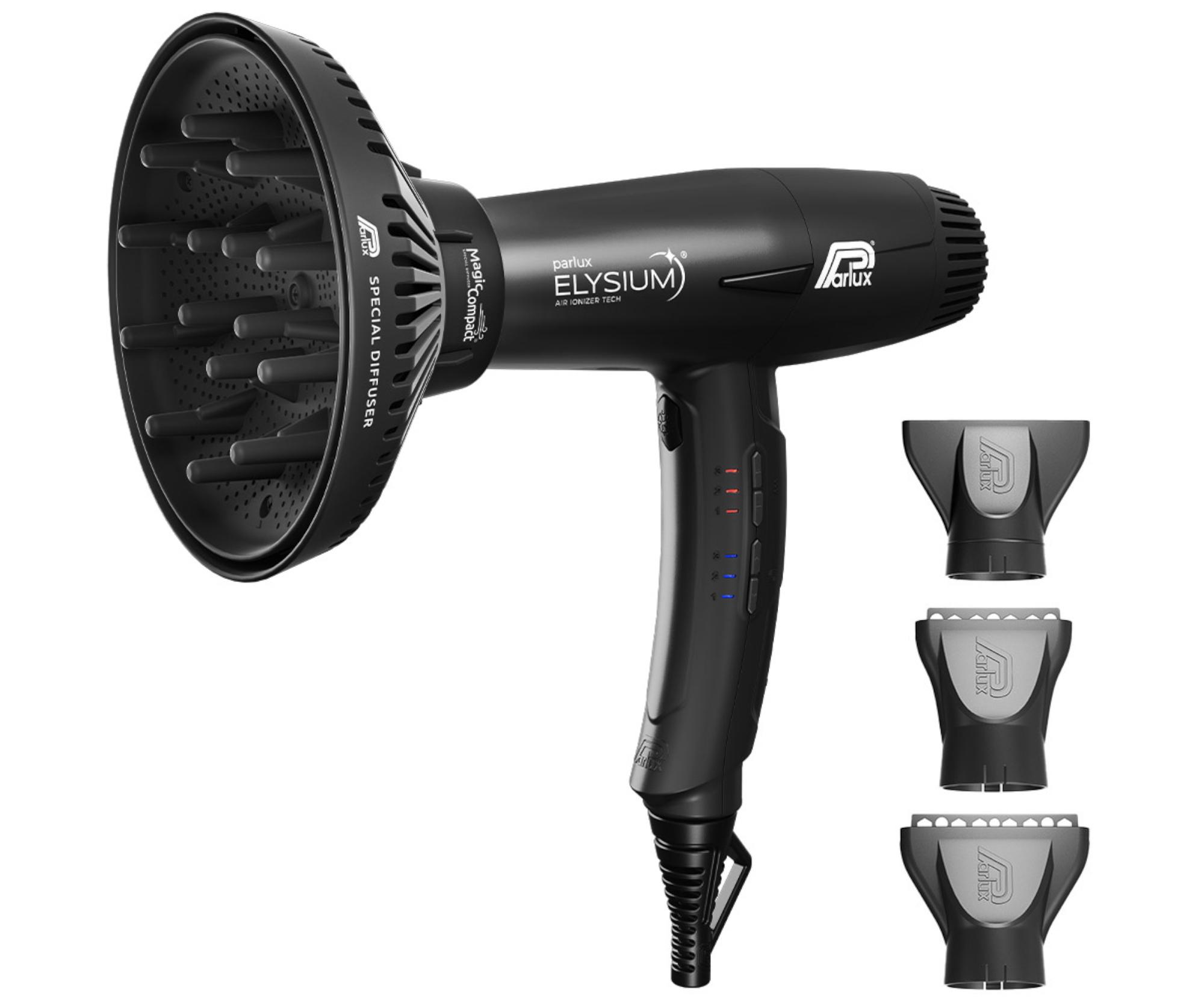 E-shop Profesionálny fén na vlasy s difuzérom Parlux Elysium Black - 2300 W, lesklý čierny + darček zadarmo