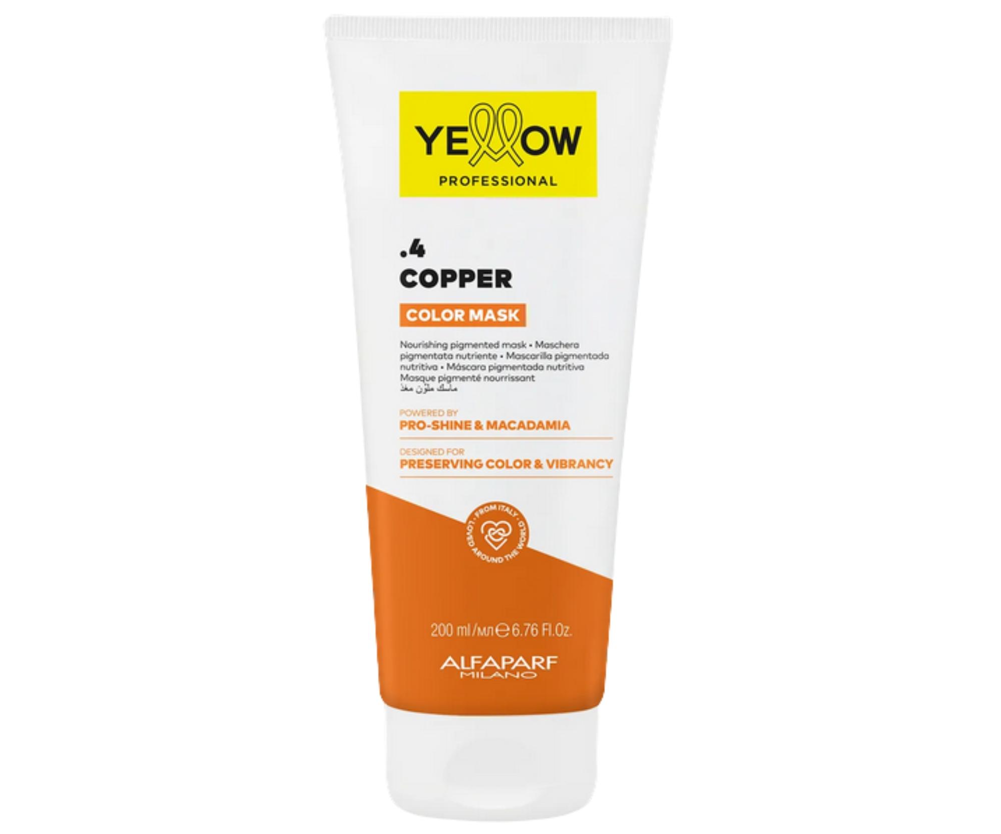 E-shop Vyživujúca maska s farebným pigmentom Yellow Professional Color Mask .4 Copper - medená, 200 ml + darček zadarmo