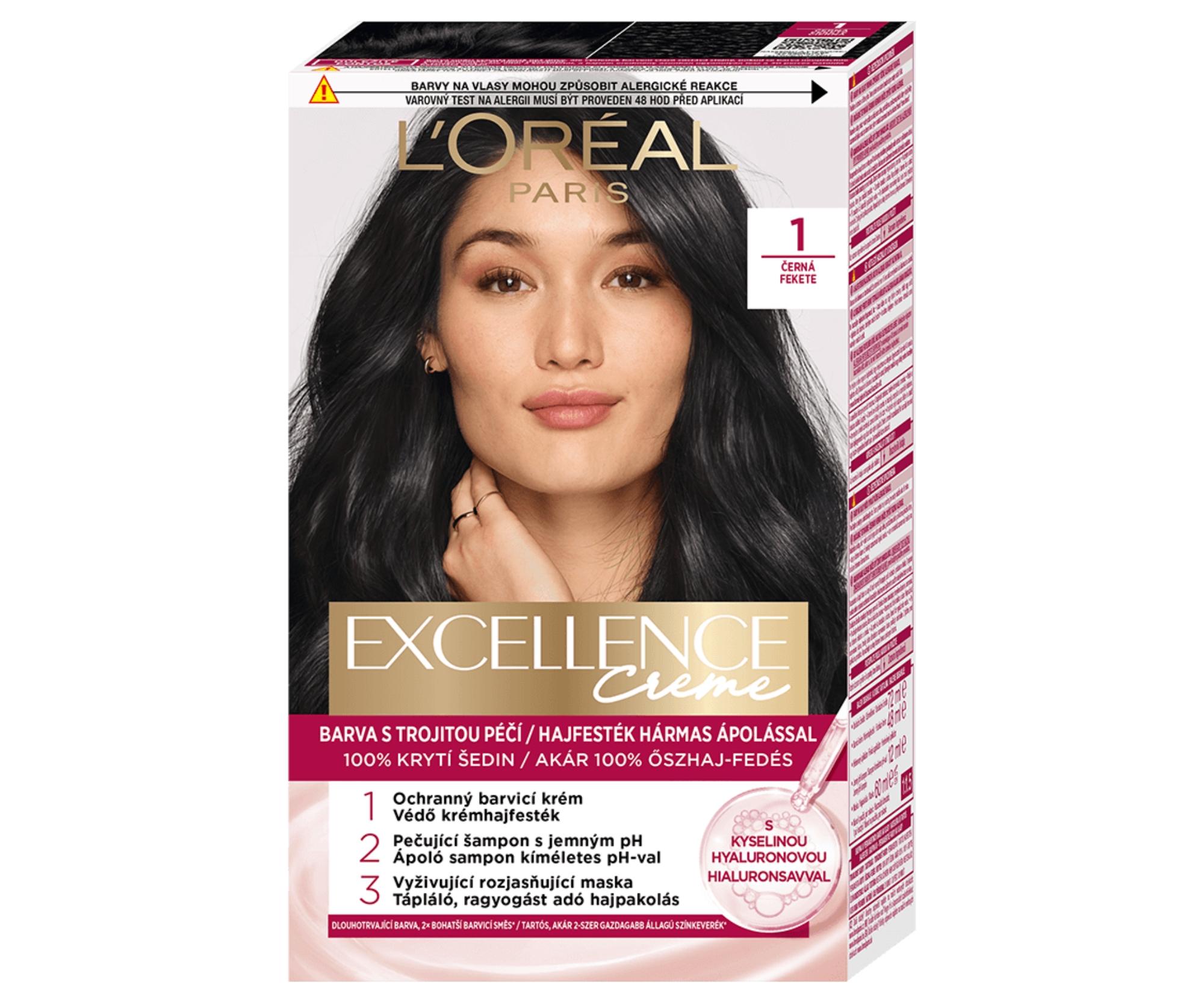 E-shop Permanentná farba Loréal Excellence Creme - 1 čierna - L’Oréal Paris + darček zadarmo