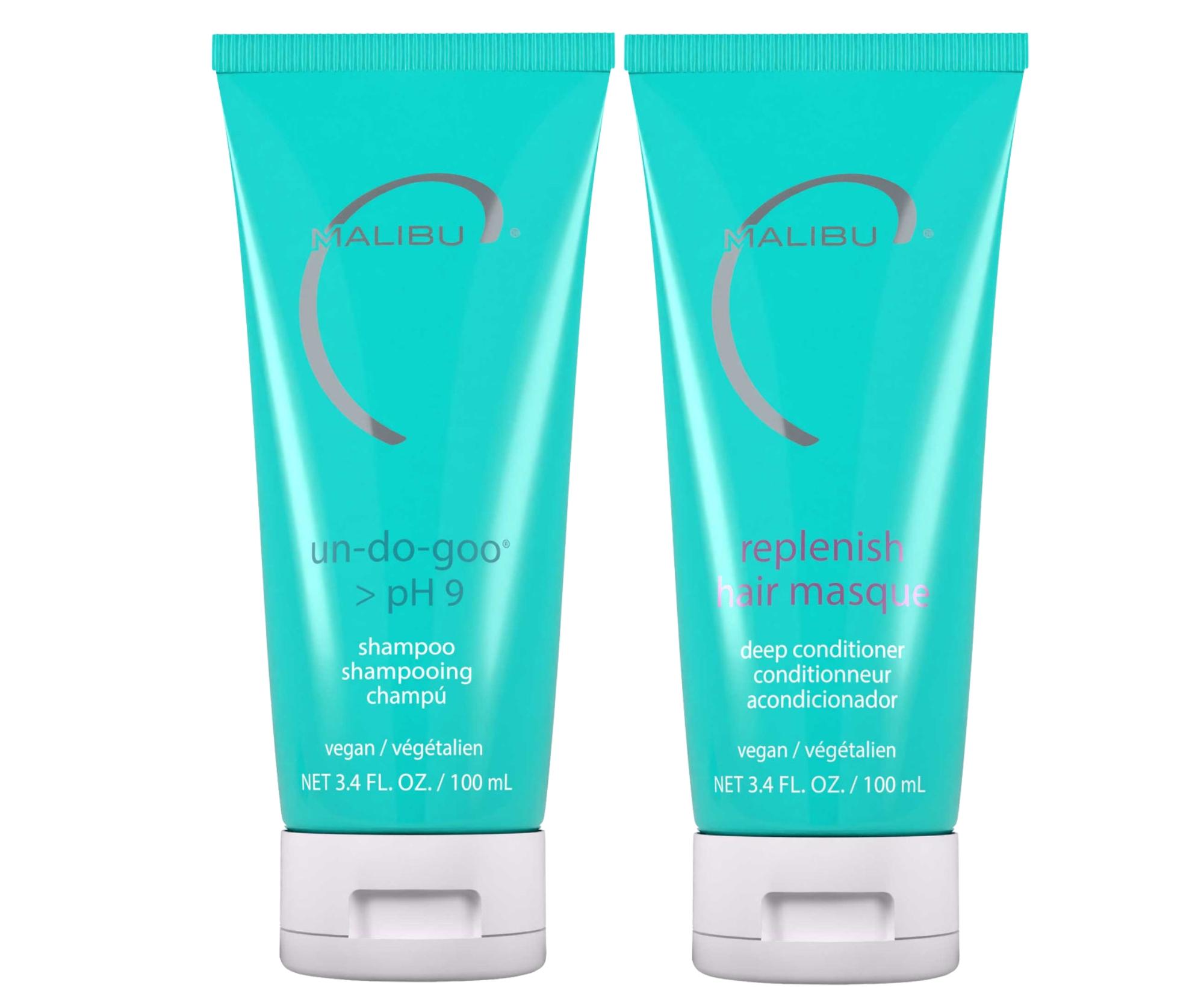 Cestovná sada na hĺbkové čistenie a hydratáciu vlasov Malibu C Un-Do-Goo a Replenish Masque - šampón 100 ml + maska 100 ml + darček zadarmo