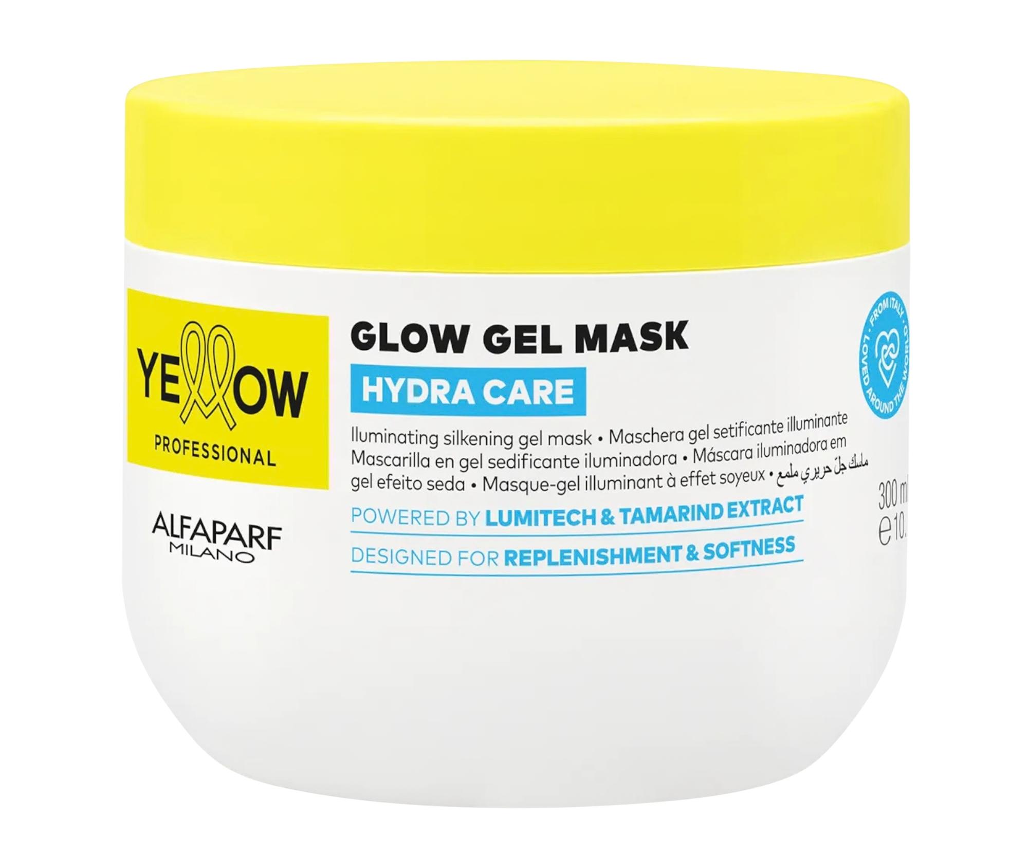 E-shop Rozjasňujúca hydratačná gélová maska a #8203; a #8203;pre vlasy bez lesku Yellow Professional Hydra Care Glow Gel Mask - 300 ml + darček zadarmo