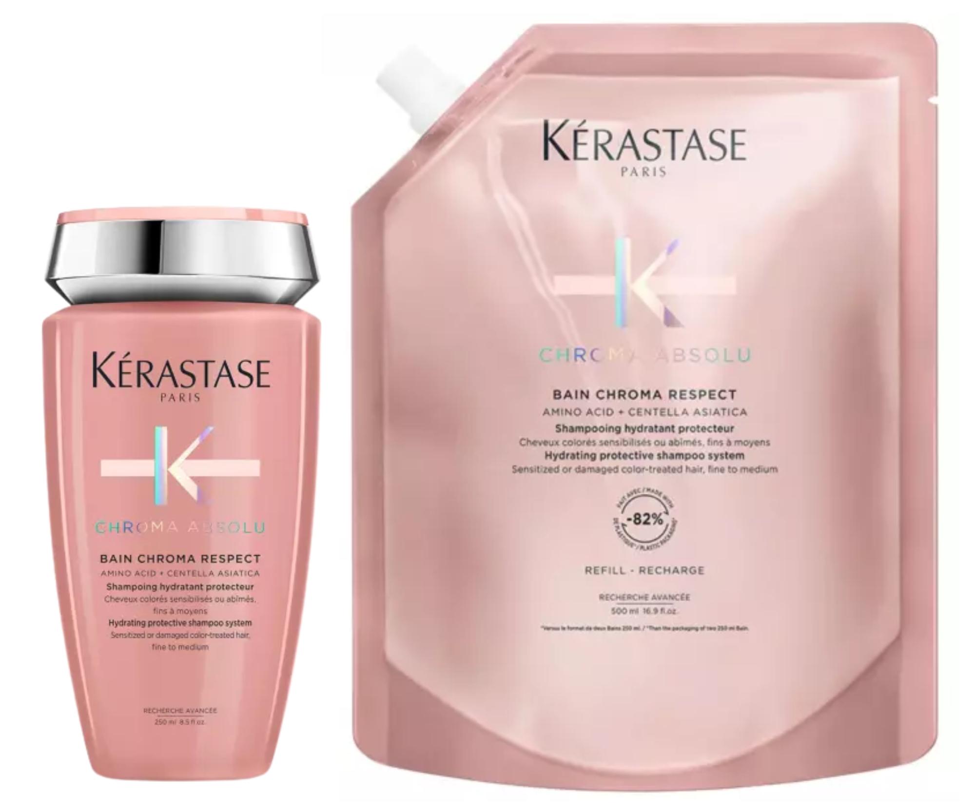 Hydratačný šampón pre farbené vlasy Kérastase Chroma Absolu - 250 ml + náhradná náplň 500 ml + darček zadarmo