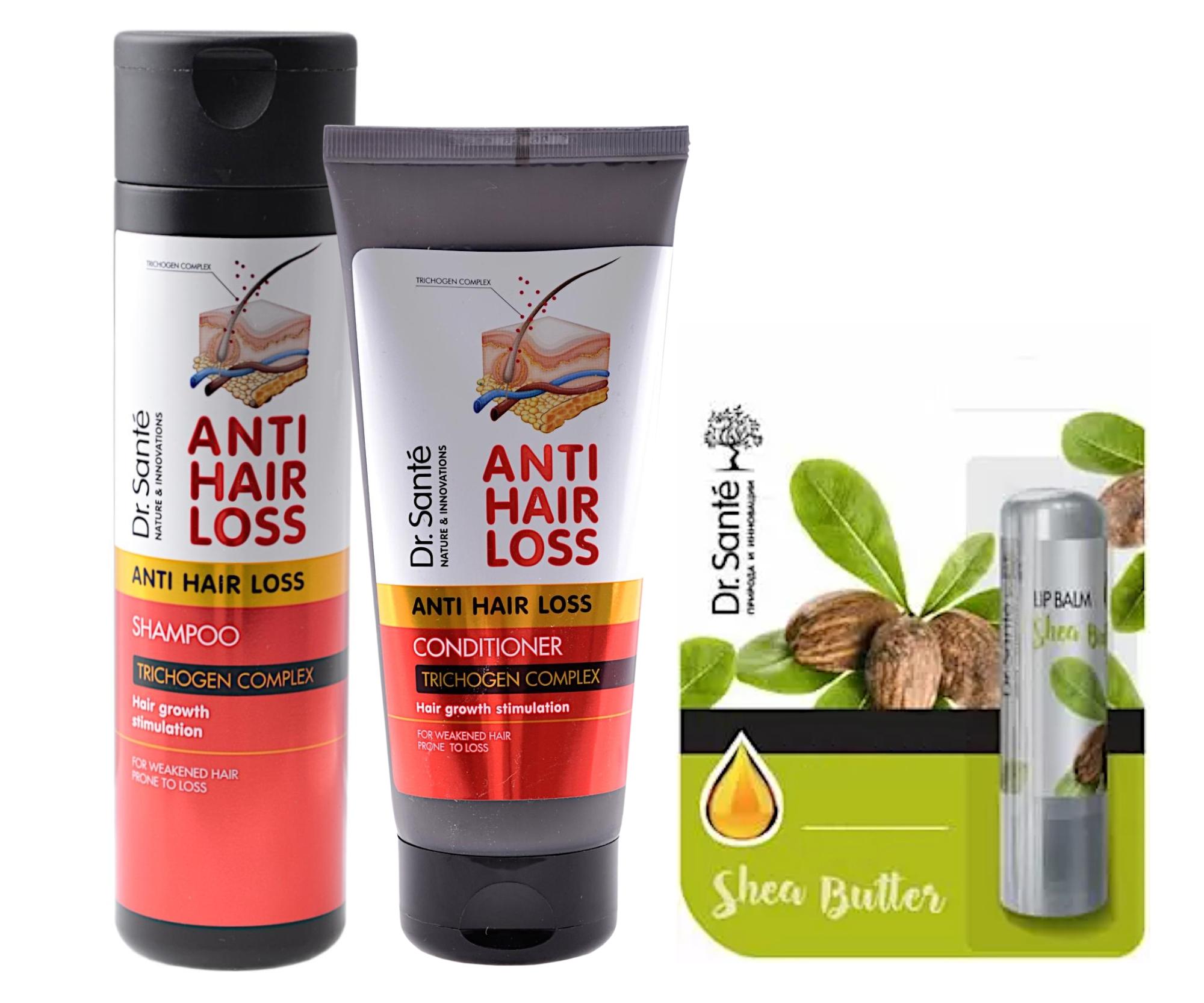 E-shop Sada proti vypadávaniu vlasov Dr. Santé Anti Hair Loss + balzam na pery zadarmo + darček zadarmo
