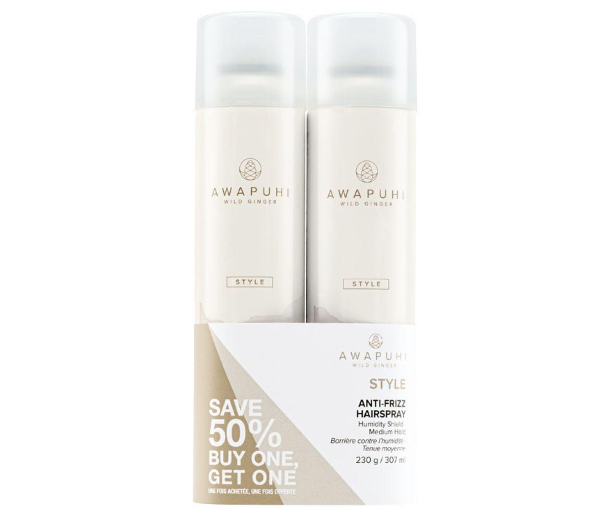 E-shop Sada fixačného spreja proti krepovateniu vlasov Paul Mitchell Awapuhi Wild Ginger Style Antiz Hairspray - 307 ml - 1+1 zadarmo + darček zadarmo