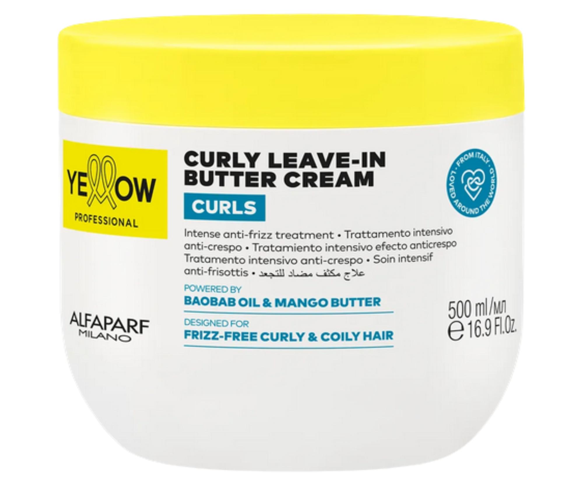 E-shop Bezoplachový maslový krém pre vlnité, kučeravé a afro vlasy Yellow Professional Curls Curly Leave-In Butter Cream - 500 ml + darček zadarmo
