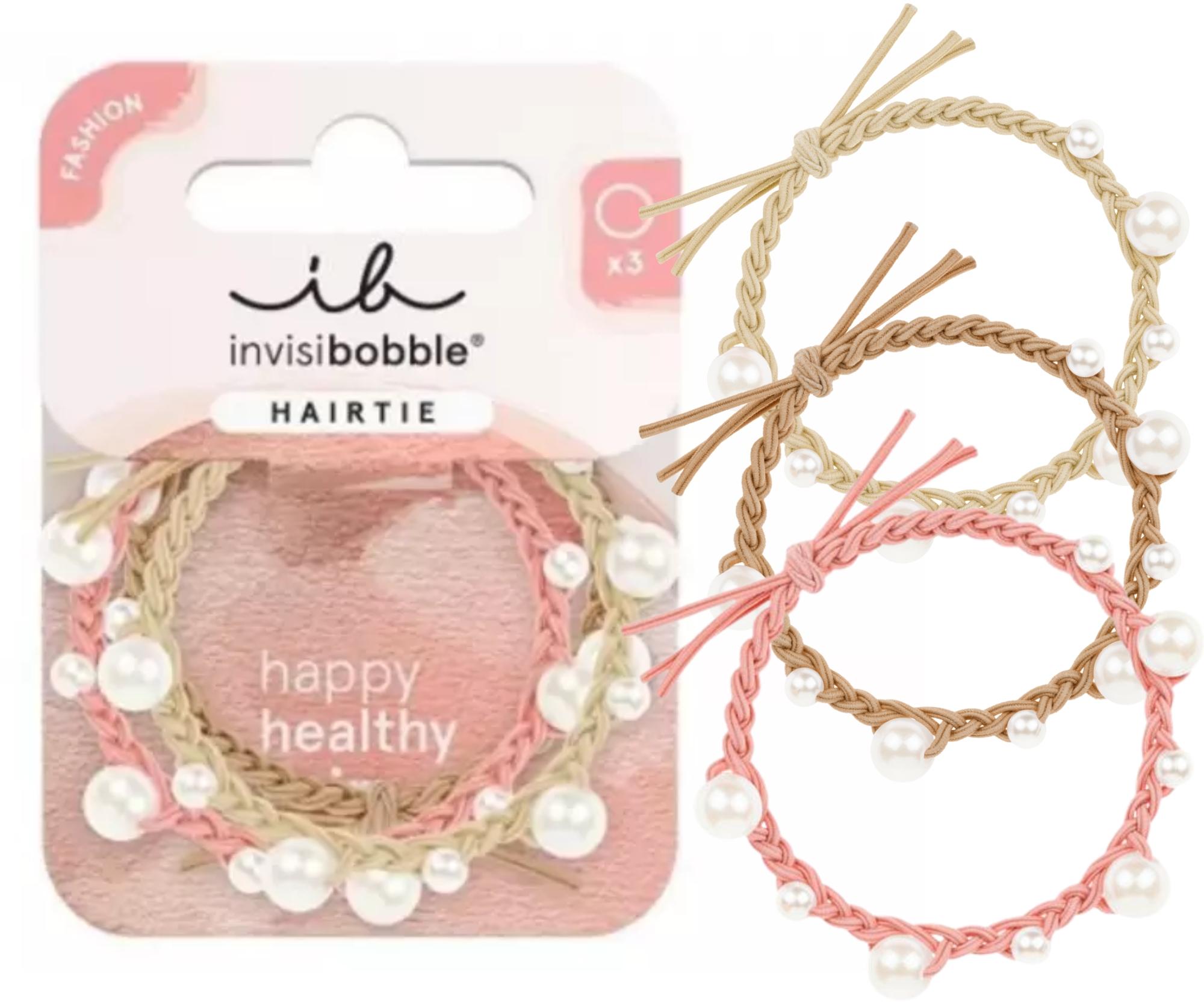 E-shop Súprava ozdobných gumičiek do vlasov Invisibobble Hairtie Princess Pearl - 3 ks + darček zadarmo