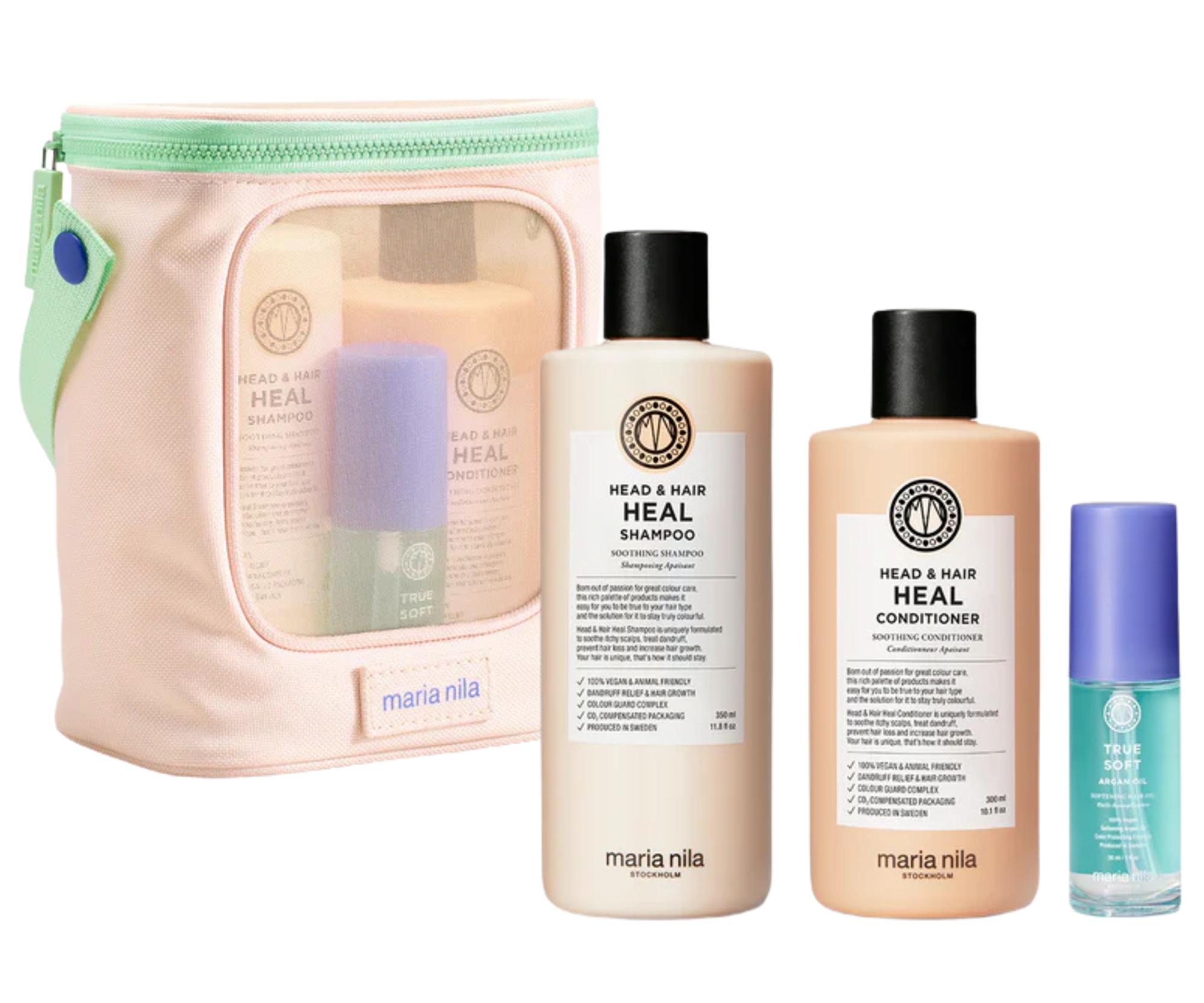 E-shop Darčeková sada pre zdravú vlasovú pokožku Maria Nila Head a Hair Heal + kozmetická taška zadarmo + darček zadarmo