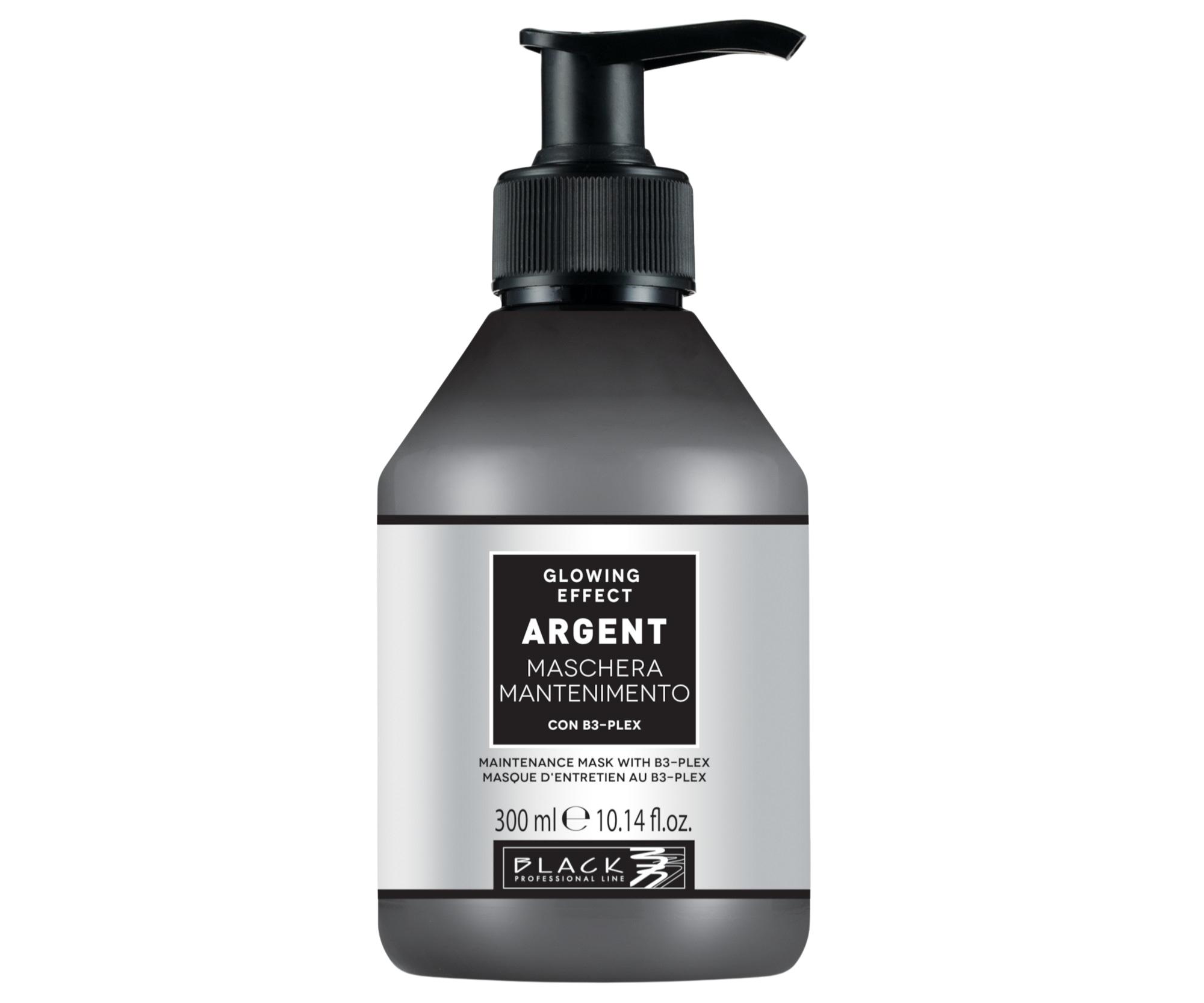 E-shop Maska na oslabené a lámavé vlasy Black Professional Argent Glowing Effect Mask - 300 ml + darček zadarmo