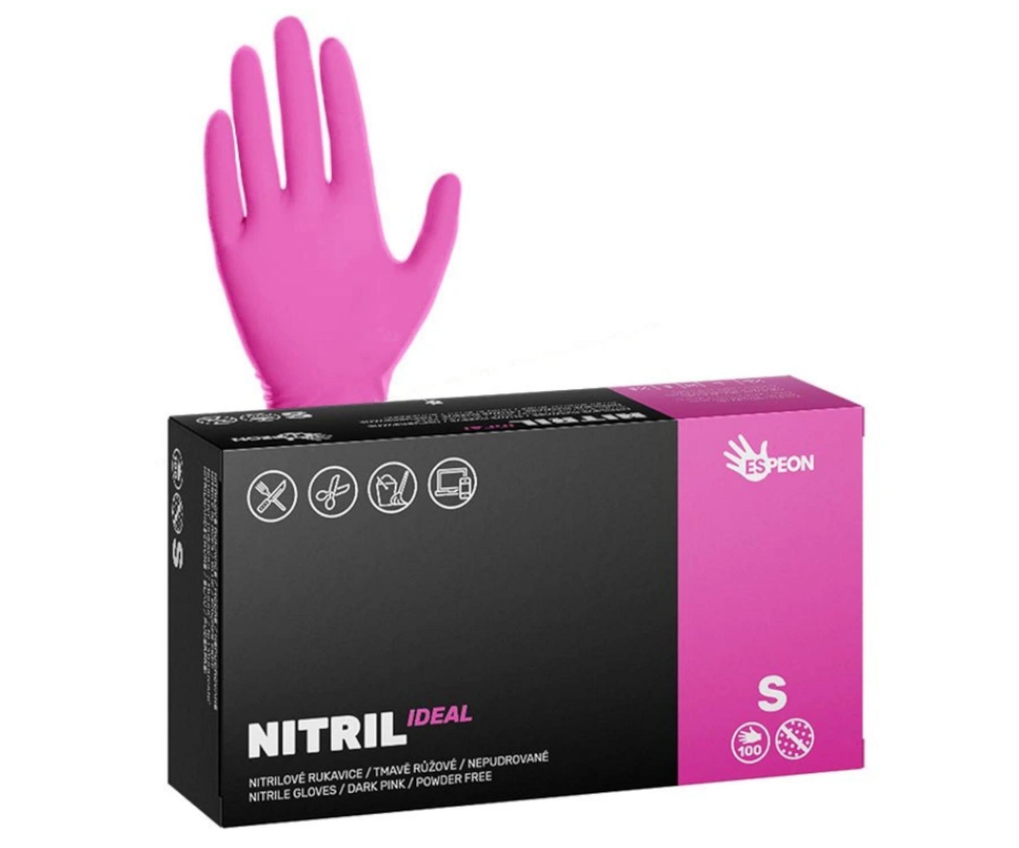 E-shop Nitrilové rukavice Espeon Nitril Ideal - 100 ks, magenta, veľkosť S (100196) + darček zadarmo