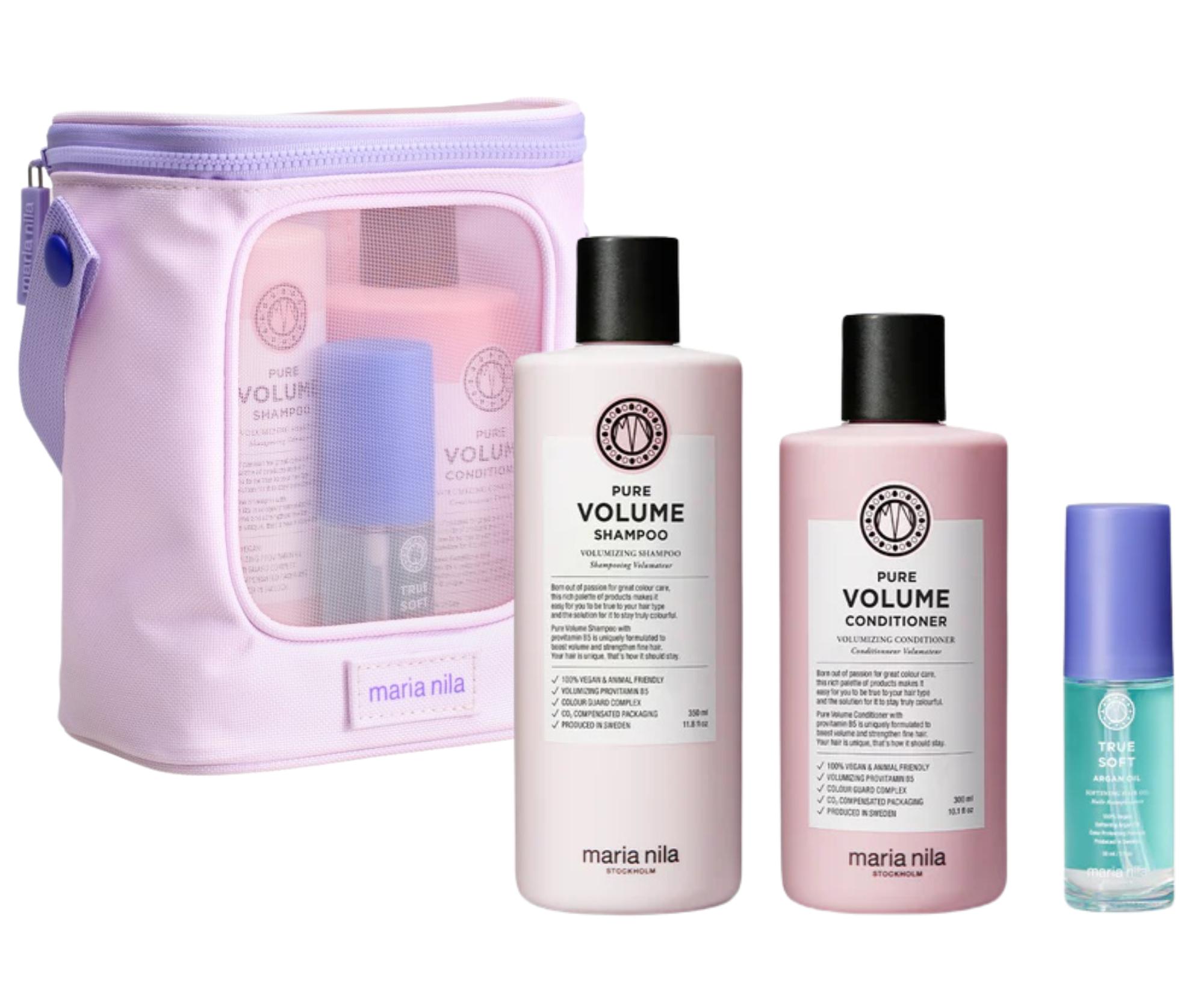 E-shop Darčeková sada pre objem jemných vlasov Maria Nila Pure Volume + kozmetická taška zadarmo + darček zadarmo