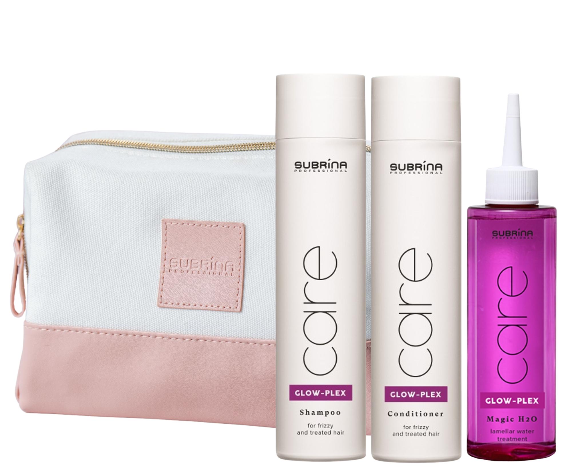 E-shop Darčeková sada pre lesk vlasov Subrina Professional Care Glow-Plex Set + kozmetická taštička zadarmo (082131) + darček zadarmo
