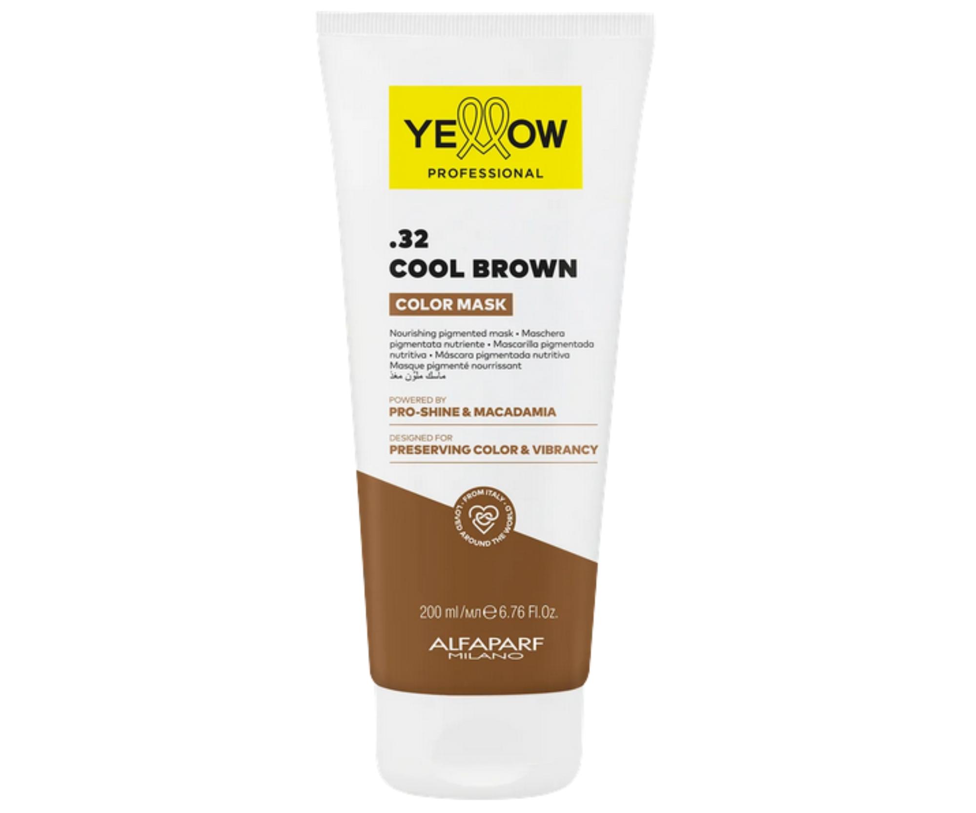 E-shop Vyživujúca maska s farebným pigmentom Yellow Professional Color Mask .32 Cool Brown - studená hnedá, 200 ml + darček zadarmo