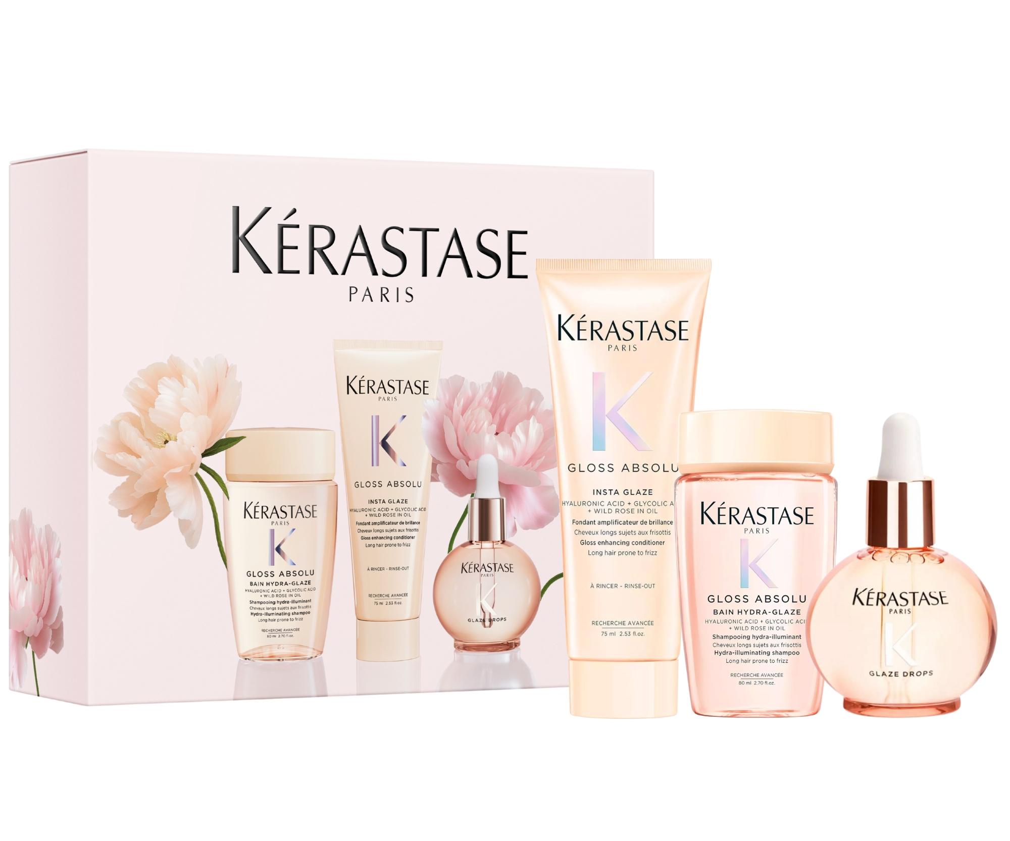 Darčeková sada s olejom pre hydratáciu a lesk vlasov so sklonom ku krepovateniu Kérastase Gloss Absolu Set + darček zadarmo