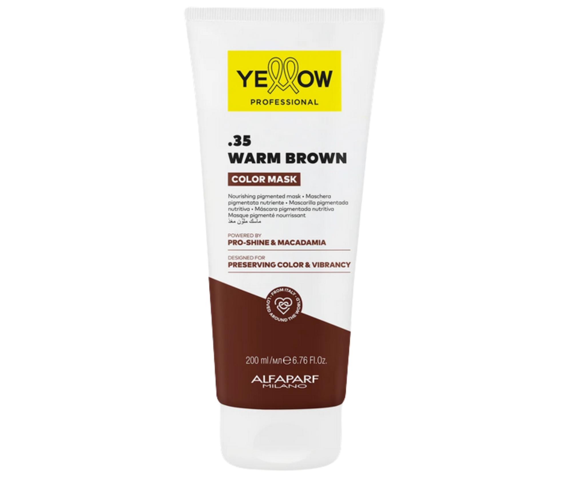 E-shop Vyživujúca maska s farebným pigmentom Yellow Professional Color Mask .35 Warm Brown - teplá hnedá, 200 ml + darček zadarmo