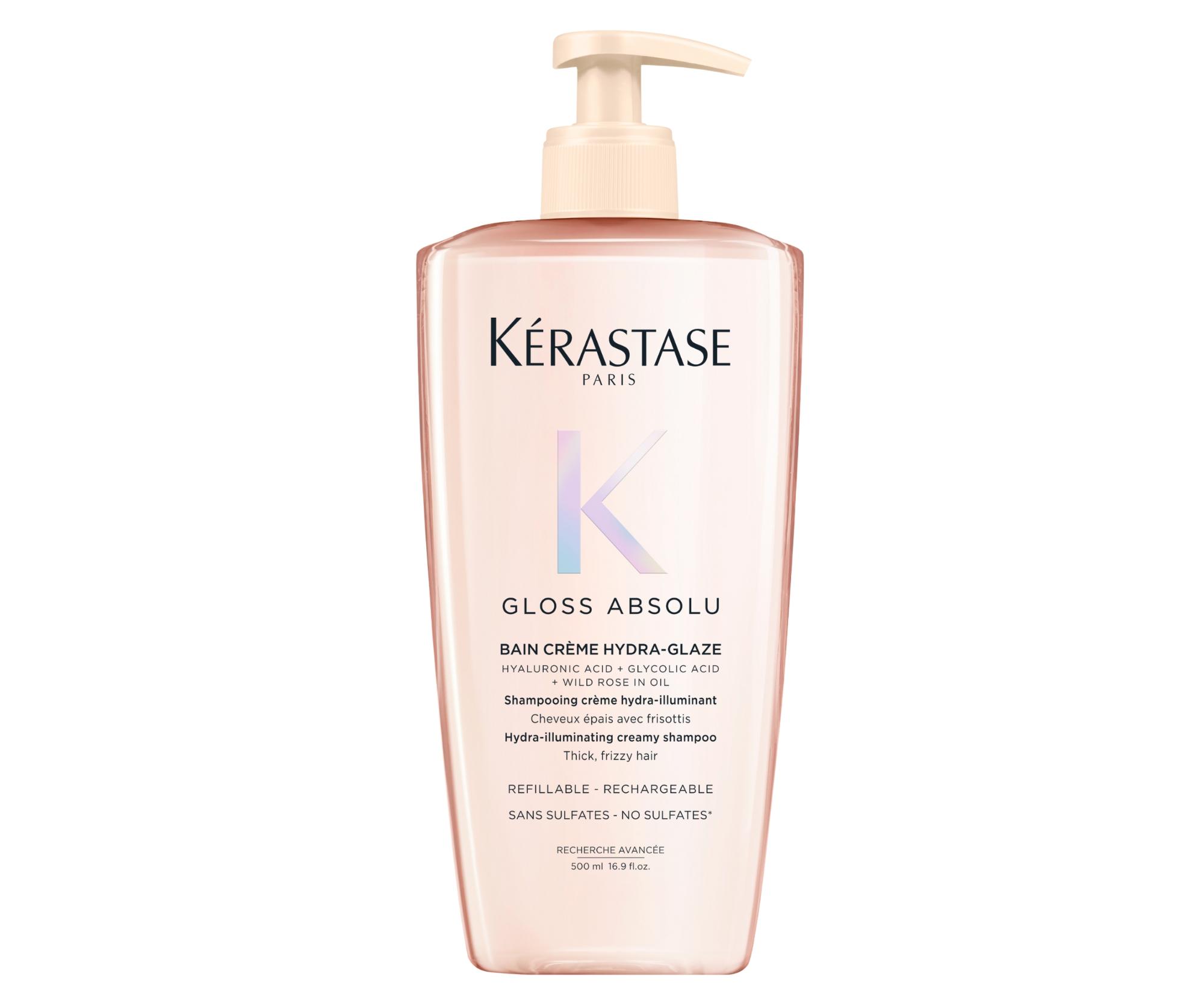 Hydratačný a rozjasňujúci šampón pre pevné a krepovaté vlasy Kérastase Gloss Absolu Bain Créme Hydra-Glaze - 500 ml + darček zadarmo