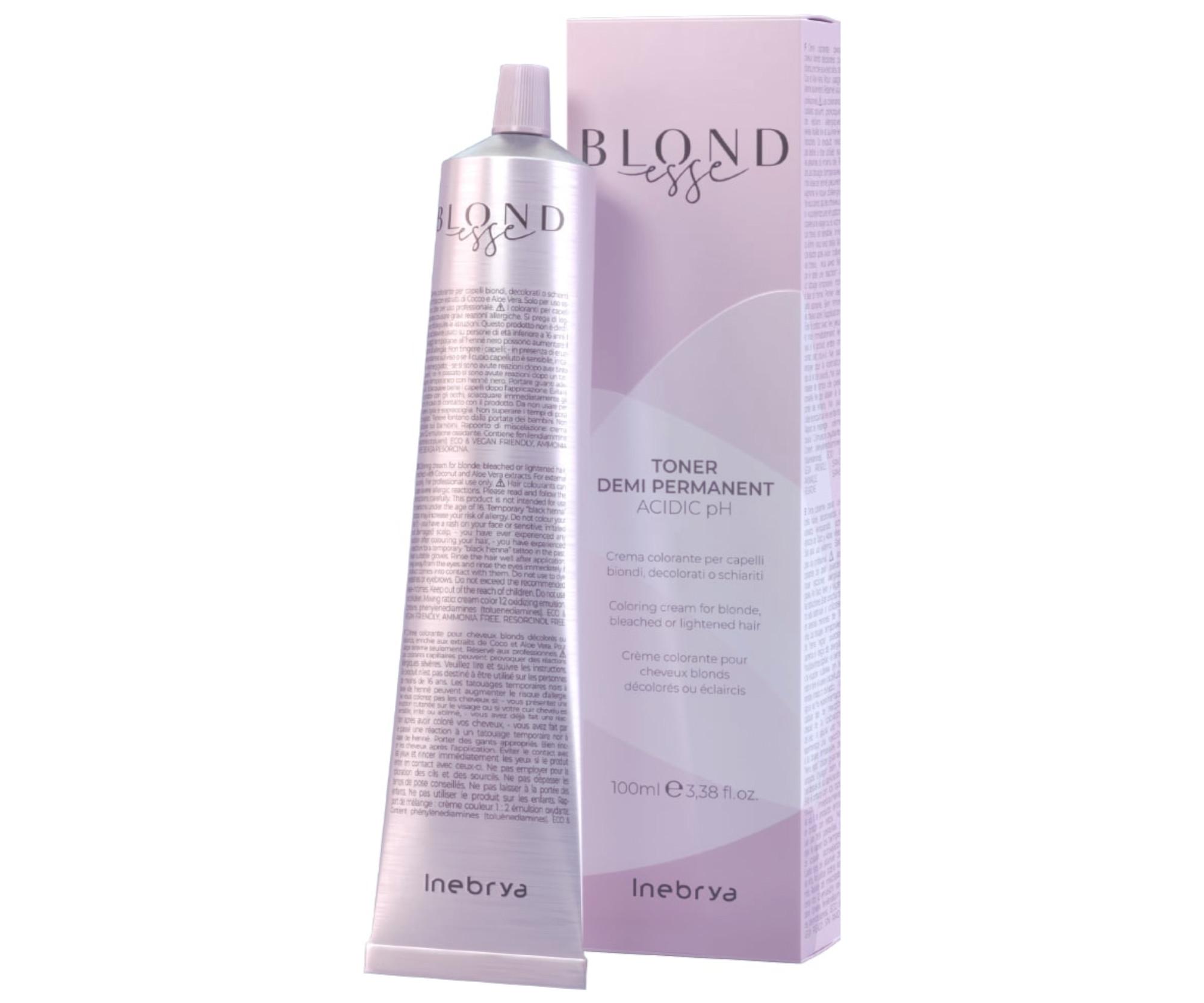 E-shop Tónovací krém na blond a odfarbené vlasy Inebrya Blondesse Toner Demi Permanent 100 ml - intenzívny perleťovo hnedý + darček zadarmo