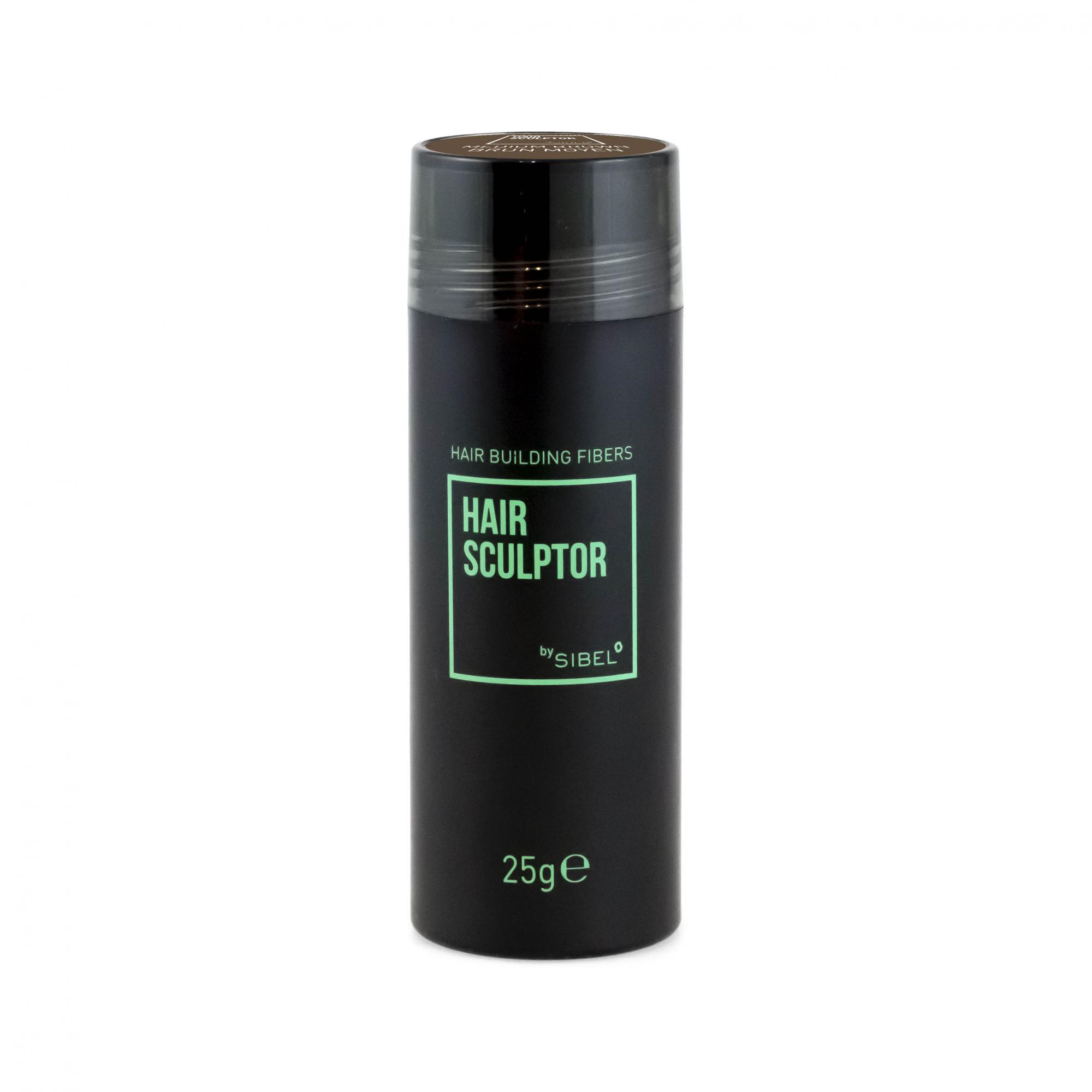 E-shop Púder pre zakrytie rednúcich vlasov plniteľný Sibel Hair Building Fibers - stredne hnedá, 25 g (8903003) + darček zadarmo
