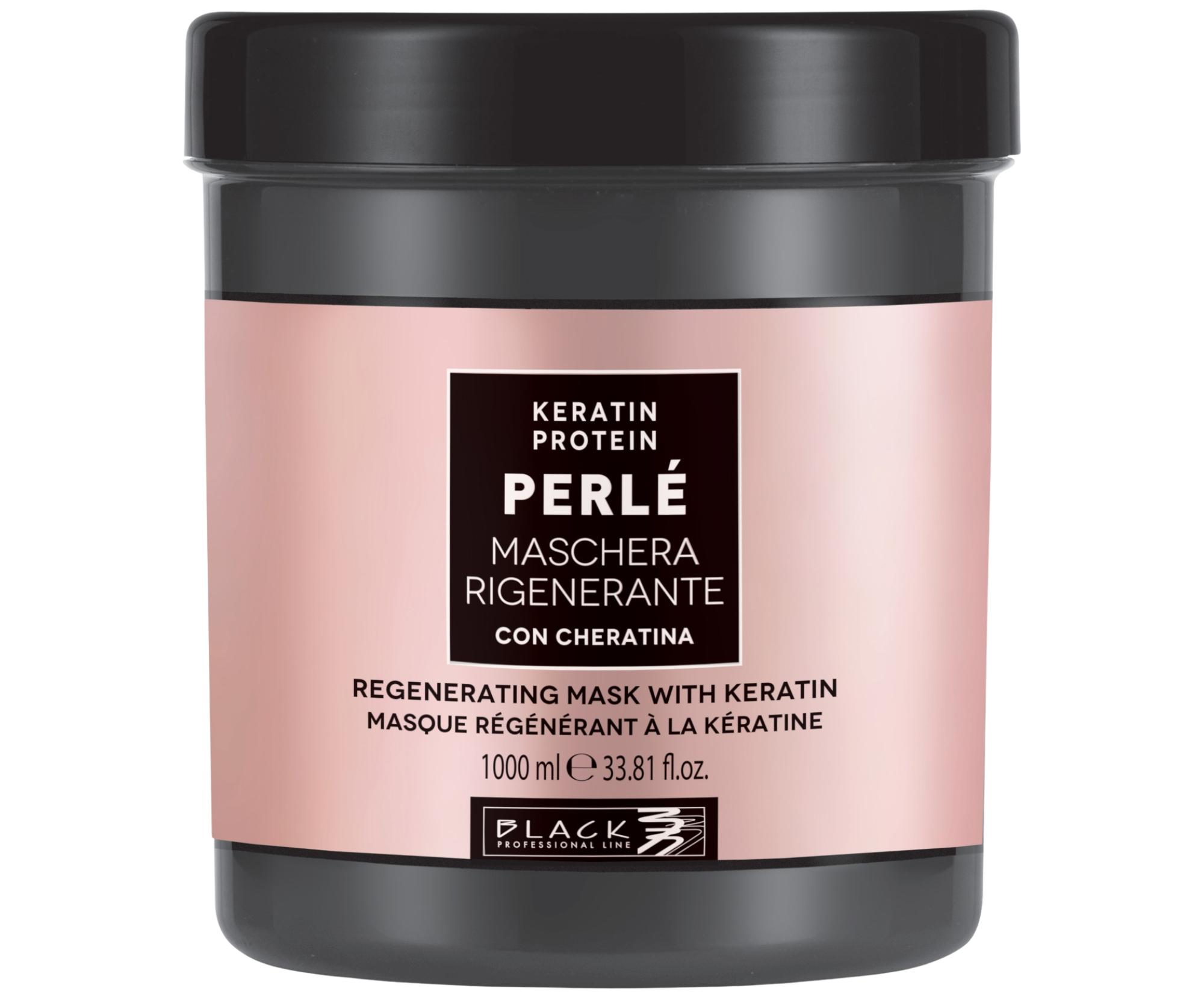 E-shop Regeneračná maska a #8203; a #8203;na posilnenie poškodených vlasov Black Professional Perlé Keratin Protein Mask - 1000 ml (102029) + darček zadarmo