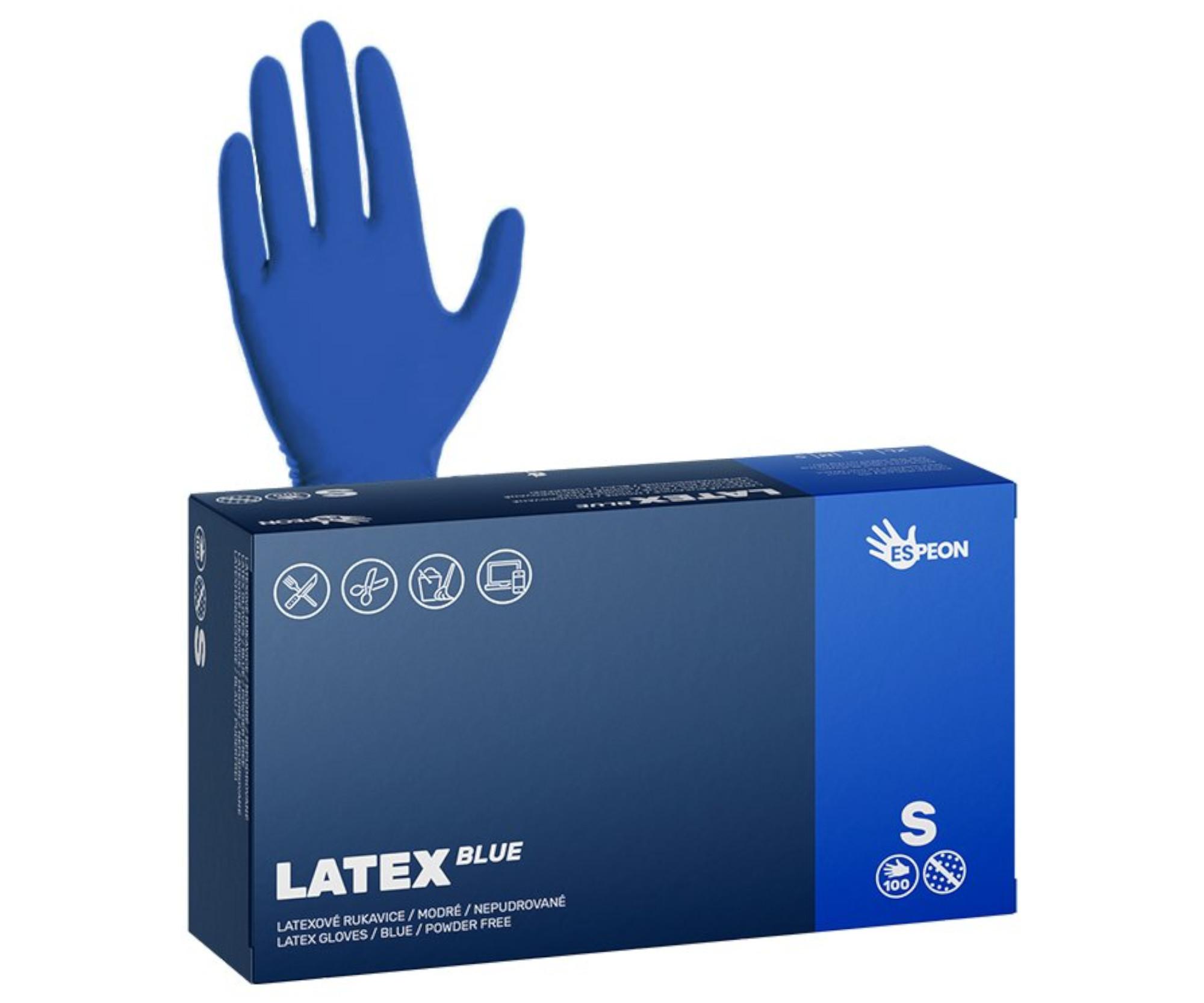 E-shop Latexové rukavice Espeon Latex Blue - 100 ks, modré, veľkosť S (100122) + darček zadarmo