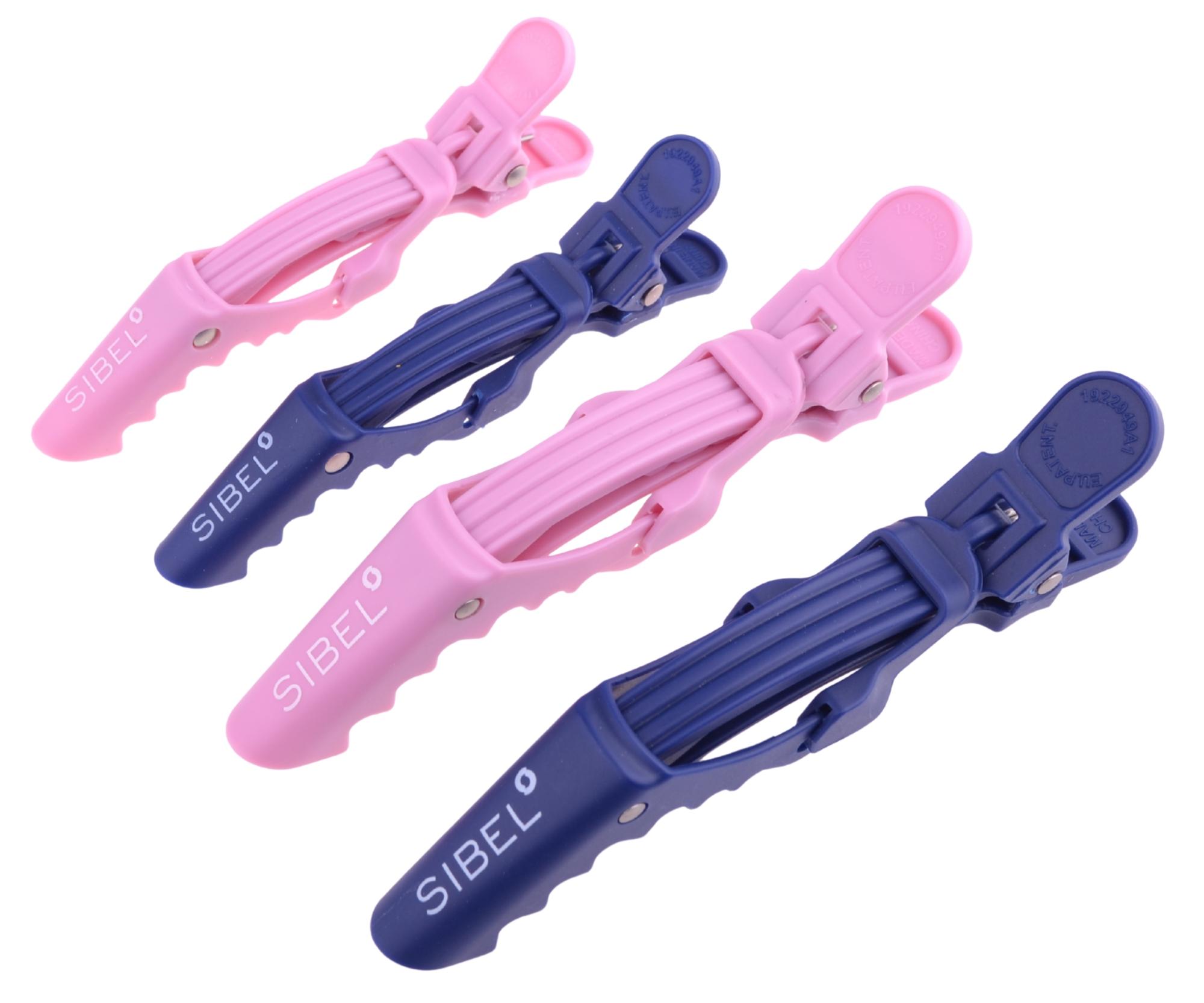 E-shop Klipsy do vlasov Sibel Gator - 9 cm, 11 cm, ružové/tmavo modré, 4 ks