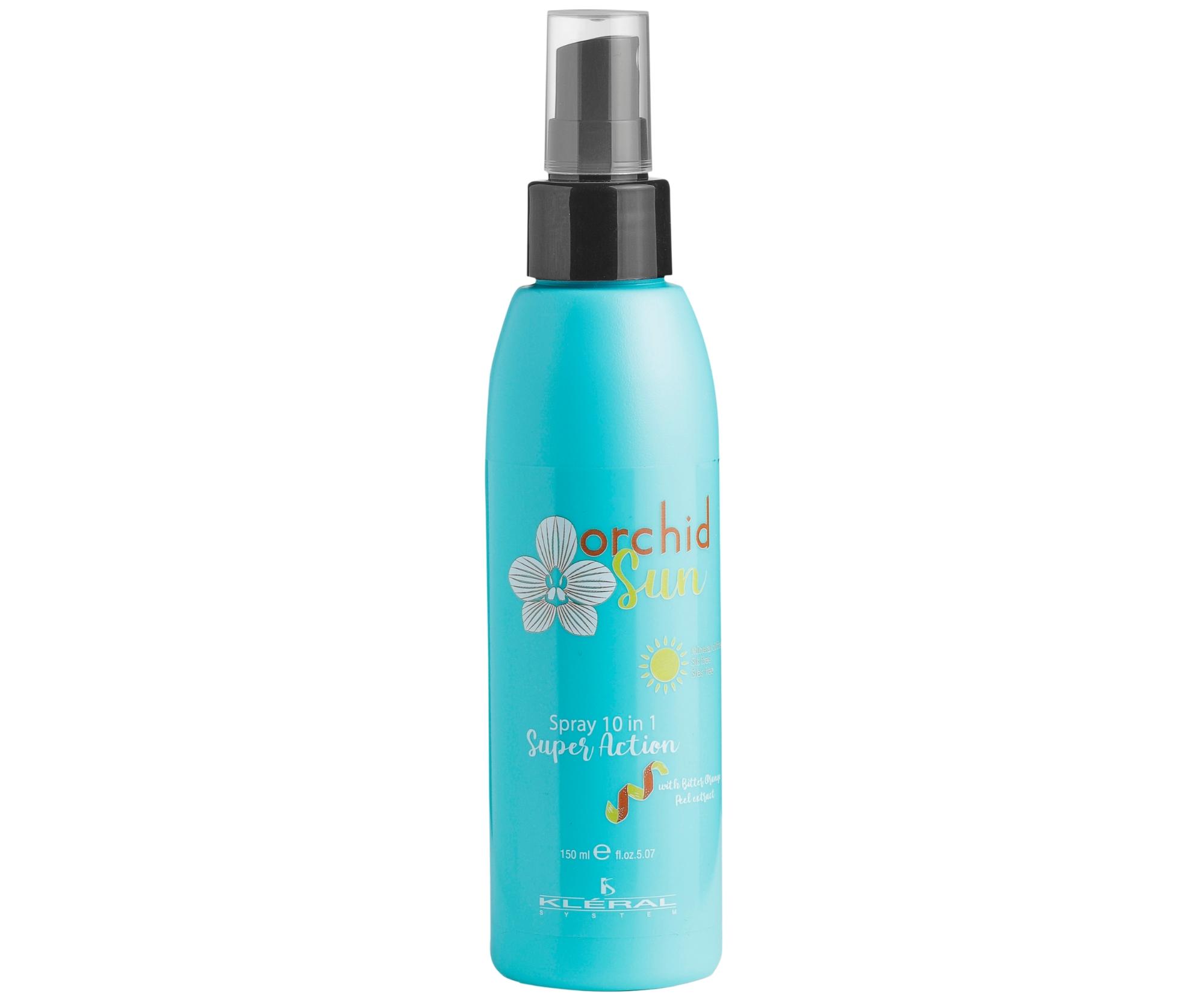 E-shop Bezoplachový sprej pre poškodené, suché a slnkom namáhané vlasy Kléral Orchid Sun Spray 10in1 Super Action - 150 ml + darček zadarmo
