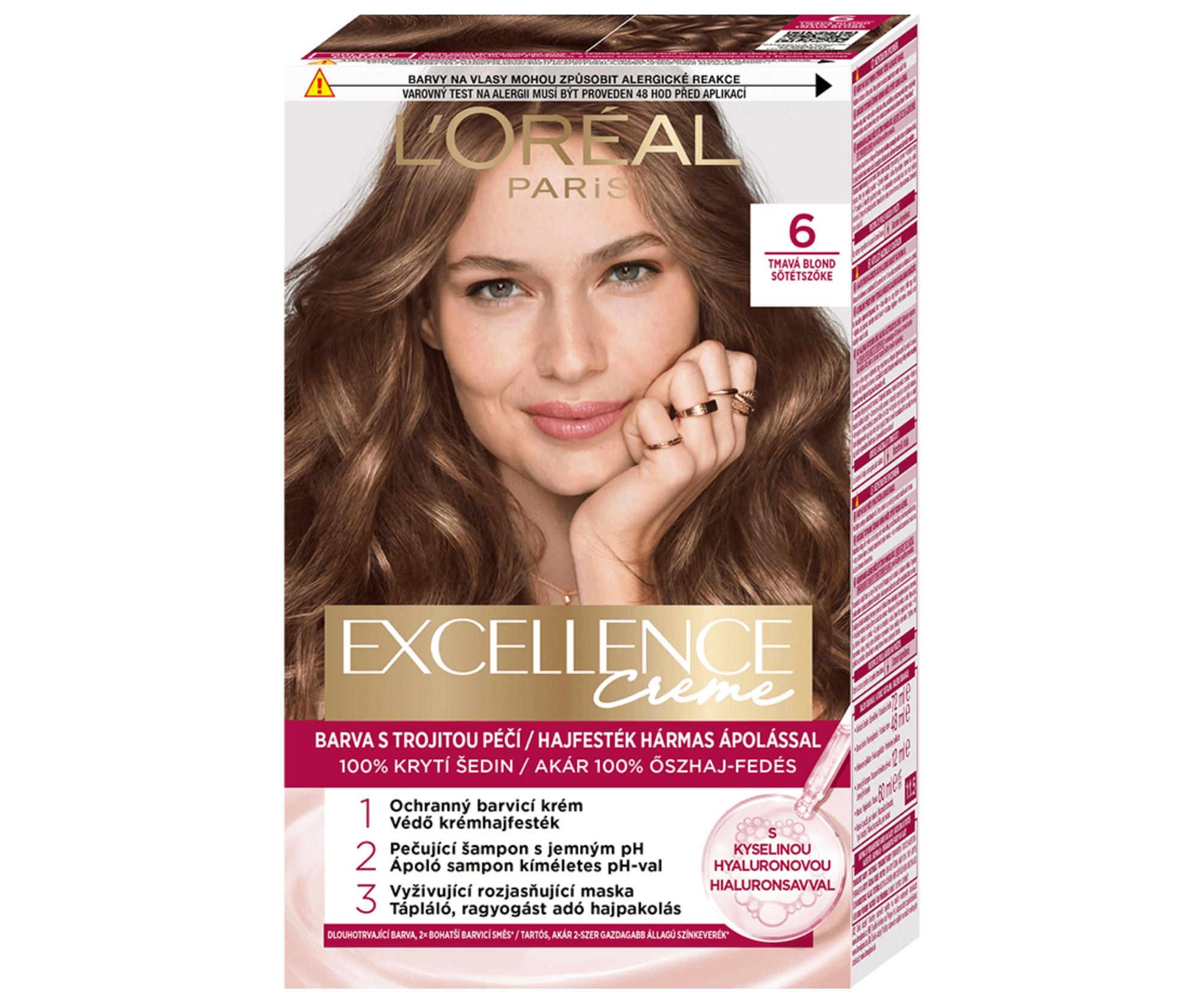 E-shop Permanentná farba Loréal Excellence Creme - 6 tmavá blond - L’Oréal Paris + darček zadarmo