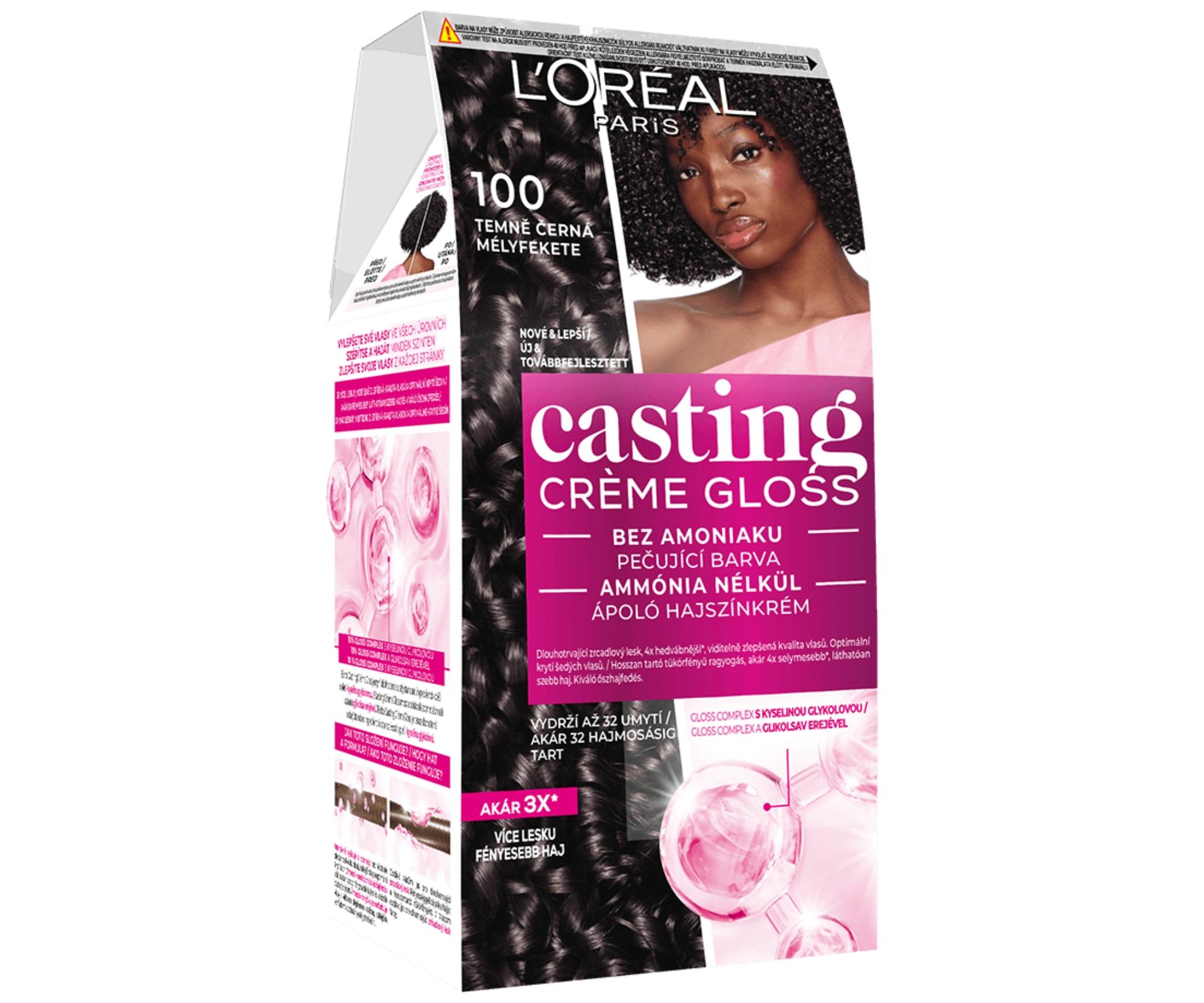 E-shop Preliv bez amoniaku Loréal Casting Créme Gloss - 100 temne čierna - L’Oréal Paris + darček zadarmo