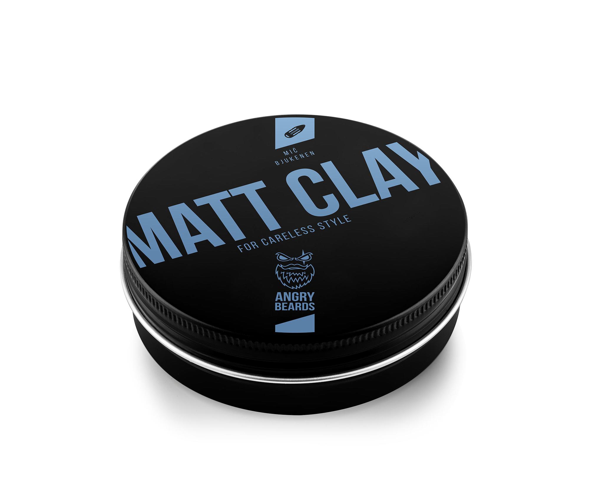 E-shop Matujúci íl na vlasy Angry Beards Matt Clay Mič Bjukenen - 100 g (AB-HR037-019MB-100-2408) + darček zadarmo