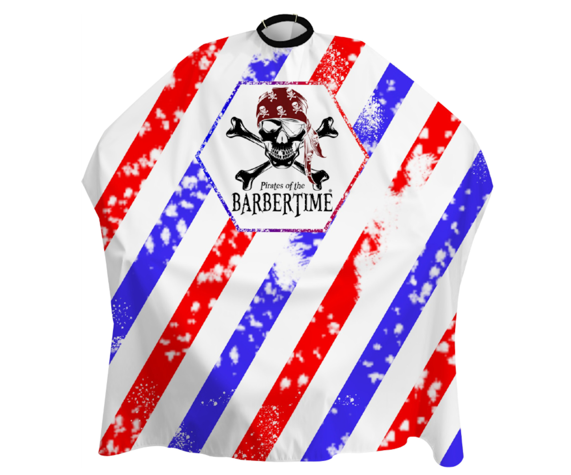 E-shop Pánska pláštenka na strihanie vlasov a fúzov Pirates of the Barbertime Crystal Barber Cape - farebná (BT 701) + darček zadarmo