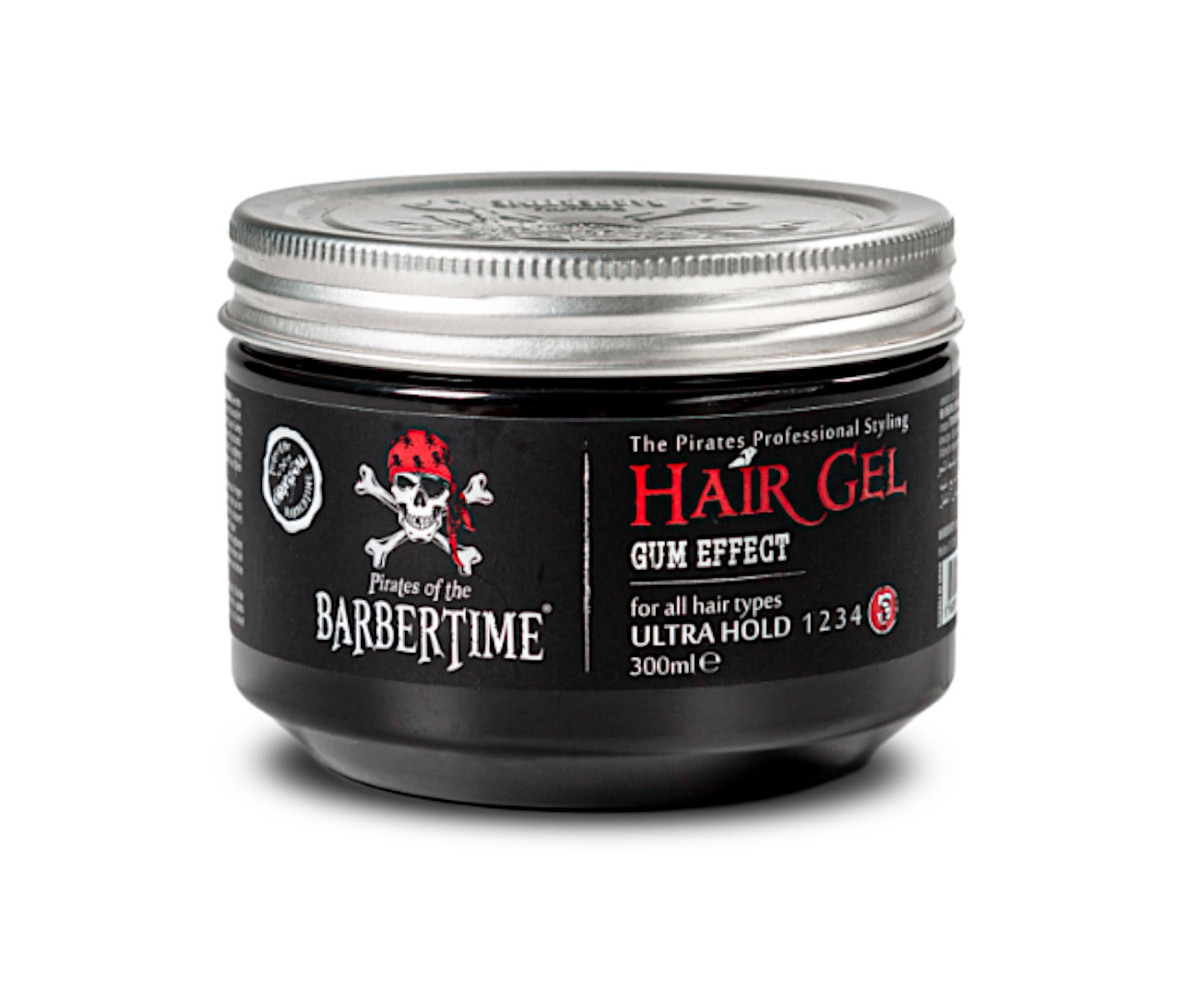 E-shop Gél na vlasy s gumovým efektom s maximálnou fixáciou Barbertime Hair Gel Gum Effect - 300 ml - Pirates of the Barbertime + darček zadarmo