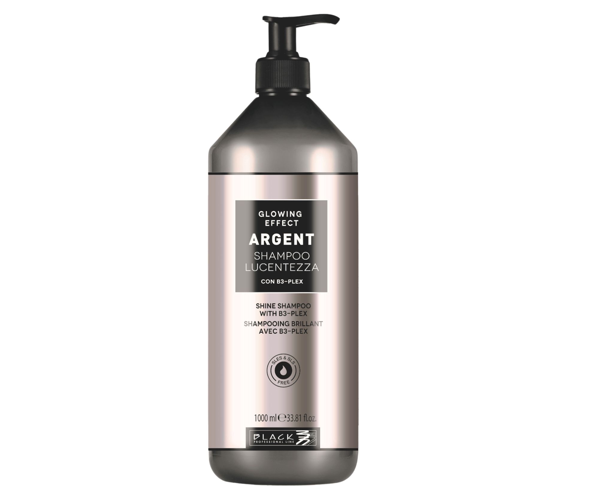 E-shop Šampón pre poškodené a lámavé vlasy Black Professional Argent Glowing Effect - 1000 ml + darček zadarmo