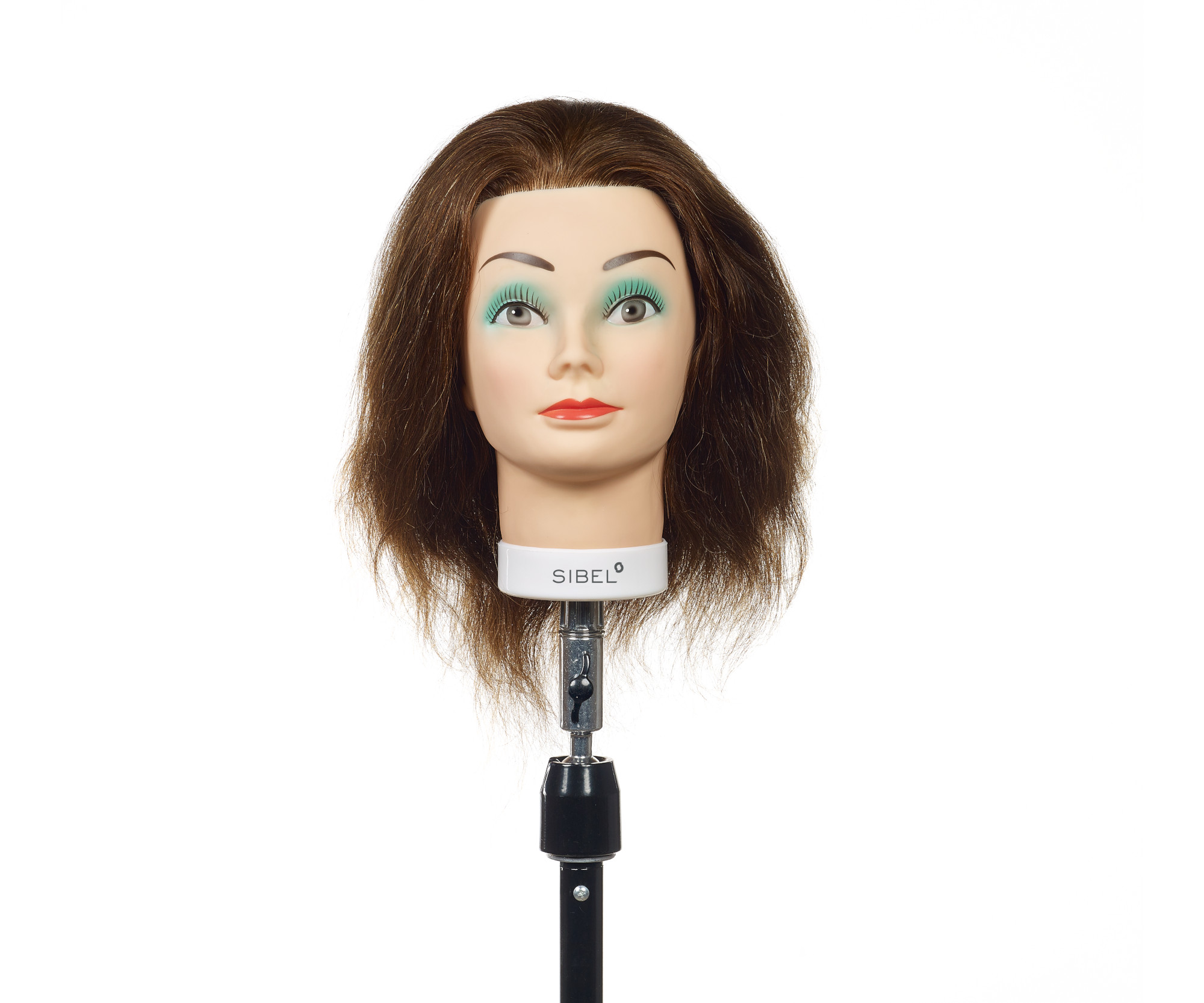 E-shop Cvičná hlava s prírodnými vlasmi Sibel Justine - svetlo hnedá, 15-25 cm (0030301) + darček zadarmo