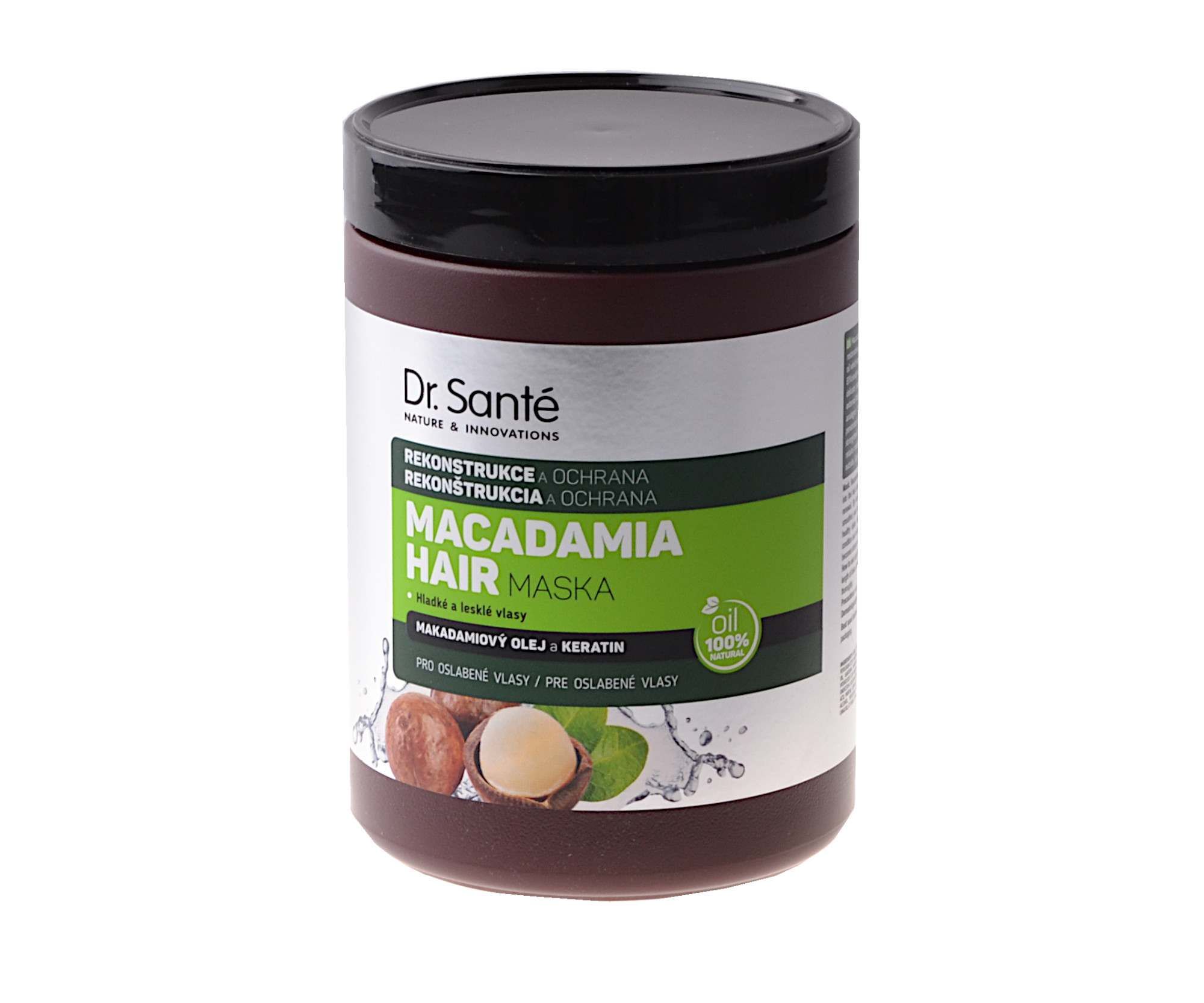 E-shop Maska pre rekonštrukciu poškodených vlasov Dr. Santé Macadamia - 1000 ml + darček zadarmo