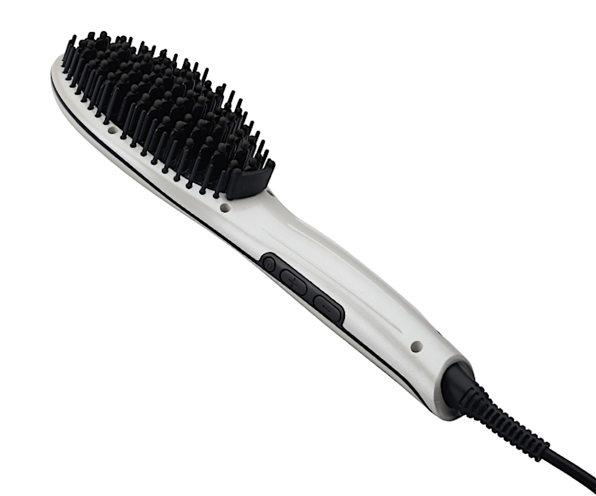 E-shop Profesionálna žehliaca kefa Eurostil Professional Hair Brush Straightener Easy Styler 04583 - biely + darček zadarmo