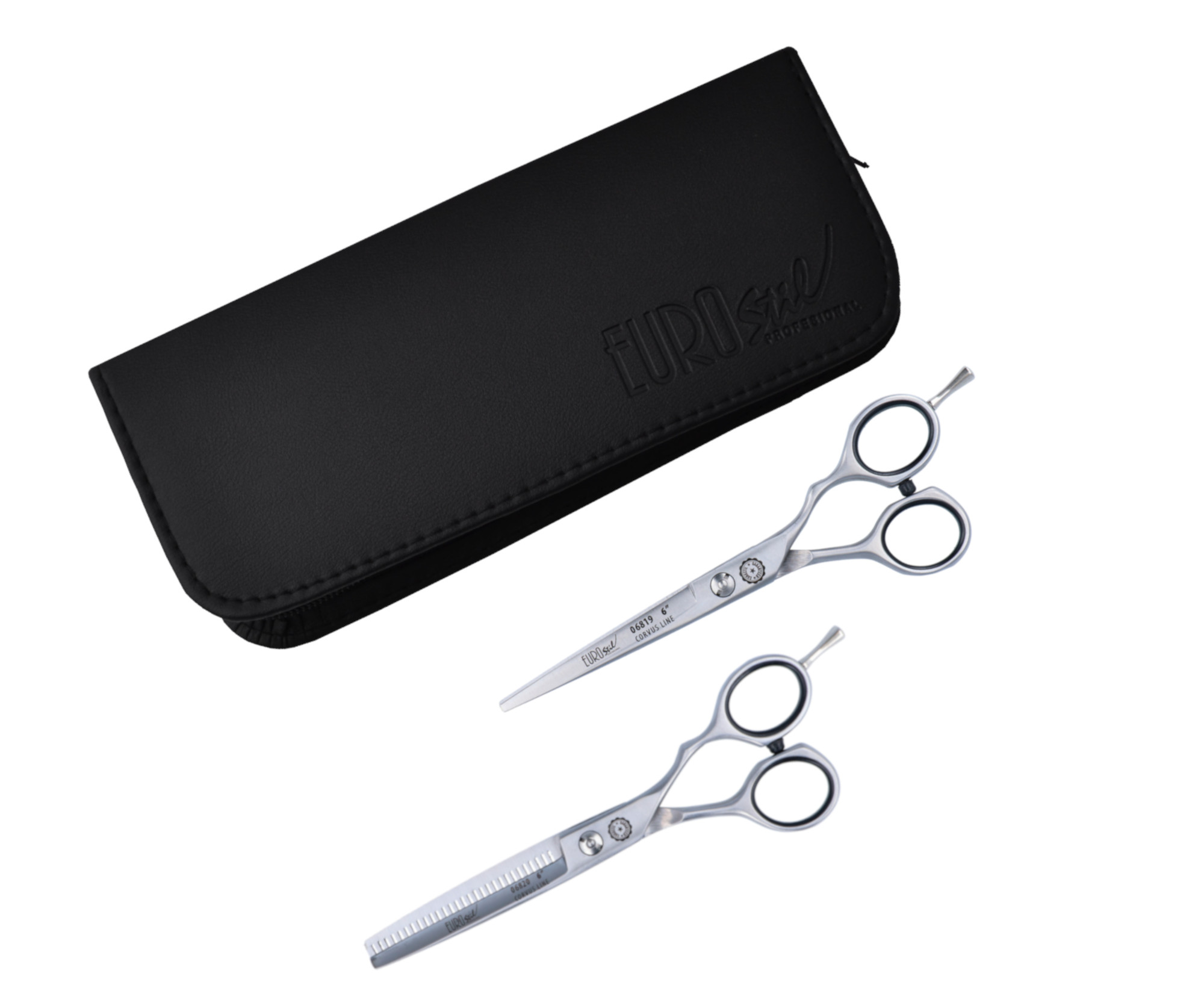 E-shop Sada kaderníckych nožníc 6"a efilačných nožníc 6" Eurostil Professional (06821) + darček zadarmo