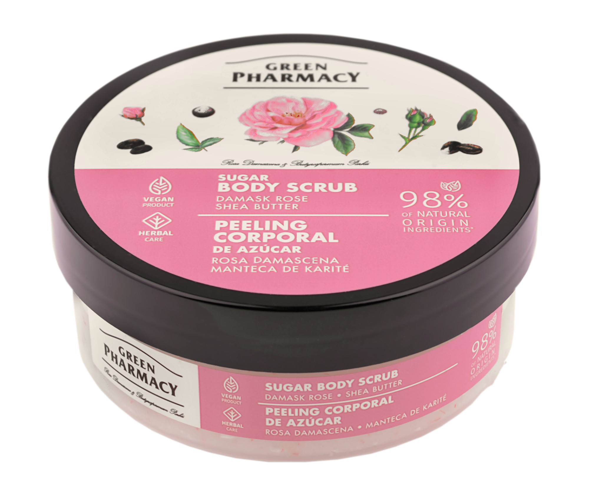 E-shop Cukrový telový peeling s damašskou ružou a bambuckým maslom Green Pharmacy Body Scrub - 200 ml