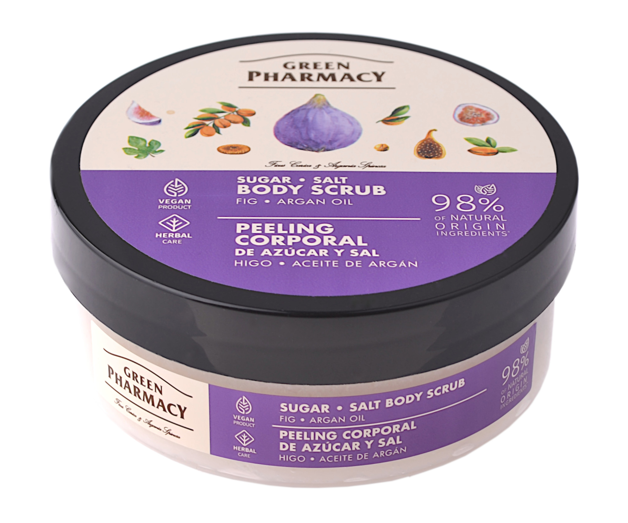 E-shop Cukrovo-soľný telový peeling s figami a arganovým olejom Green Pharmacy Body Scrub - 200 ml