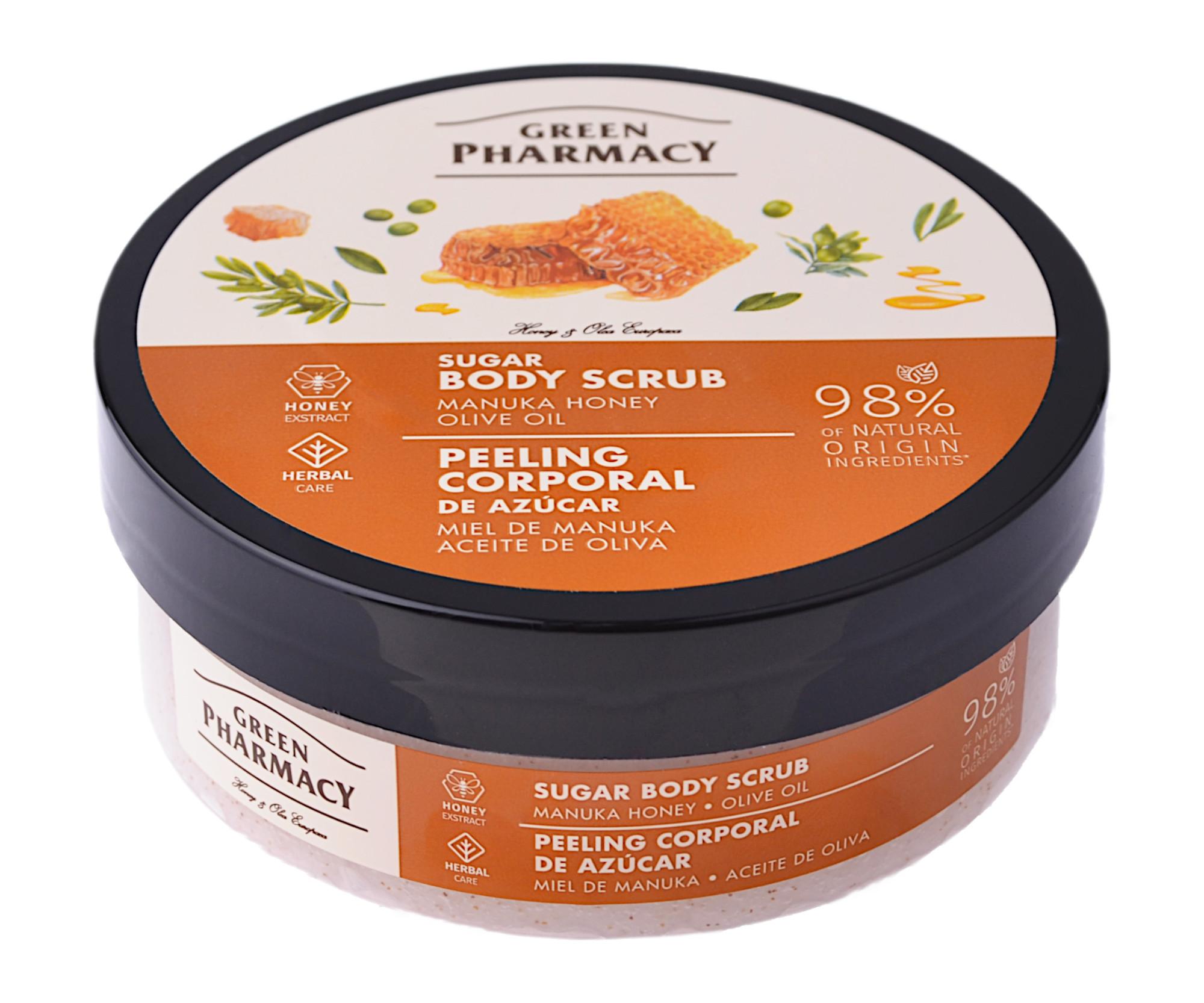 E-shop Cukrový telový peeling s manukovým medom a olivovým olejom Green Pharmacy Body Scrub - 200 ml