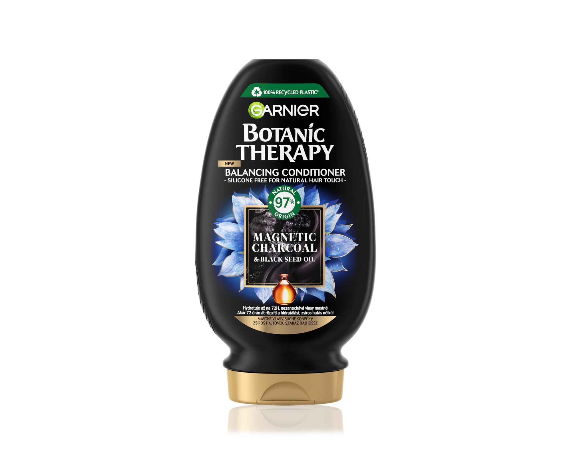 E-shop Kondicionér pre mastné korienky a suché dĺžky Garnier Therapy Botanic Magnetic Charcoal - 200 ml + darček zadarmo