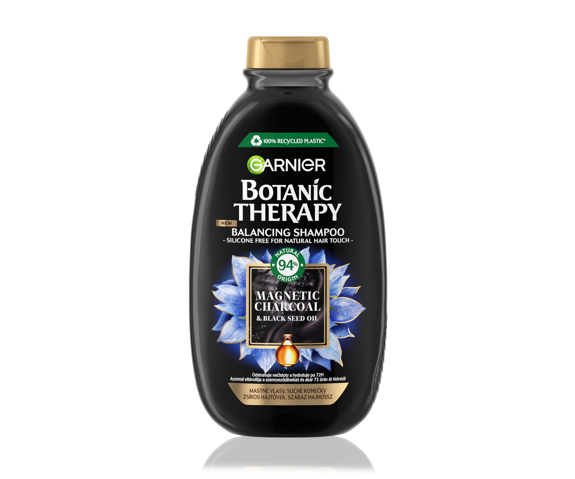E-shop Šampón pre mastné korienky a suché dĺžky Garnier Therapy Botanic Magnetic Charcoal - 400 ml + darček zadarmo