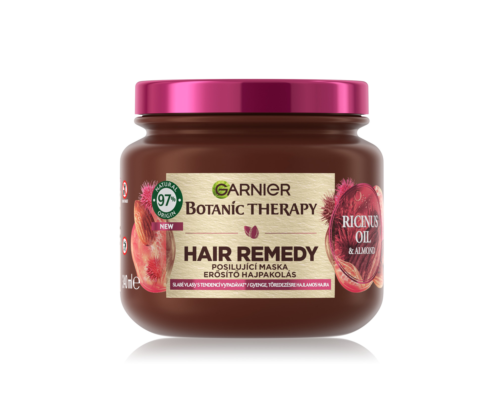E-shop Maska pre vlasy so sklonom k padaniu Garnier Botanic Therapy Hair Remedy Ricinus Oil - 340 ml + darček zadarmo
