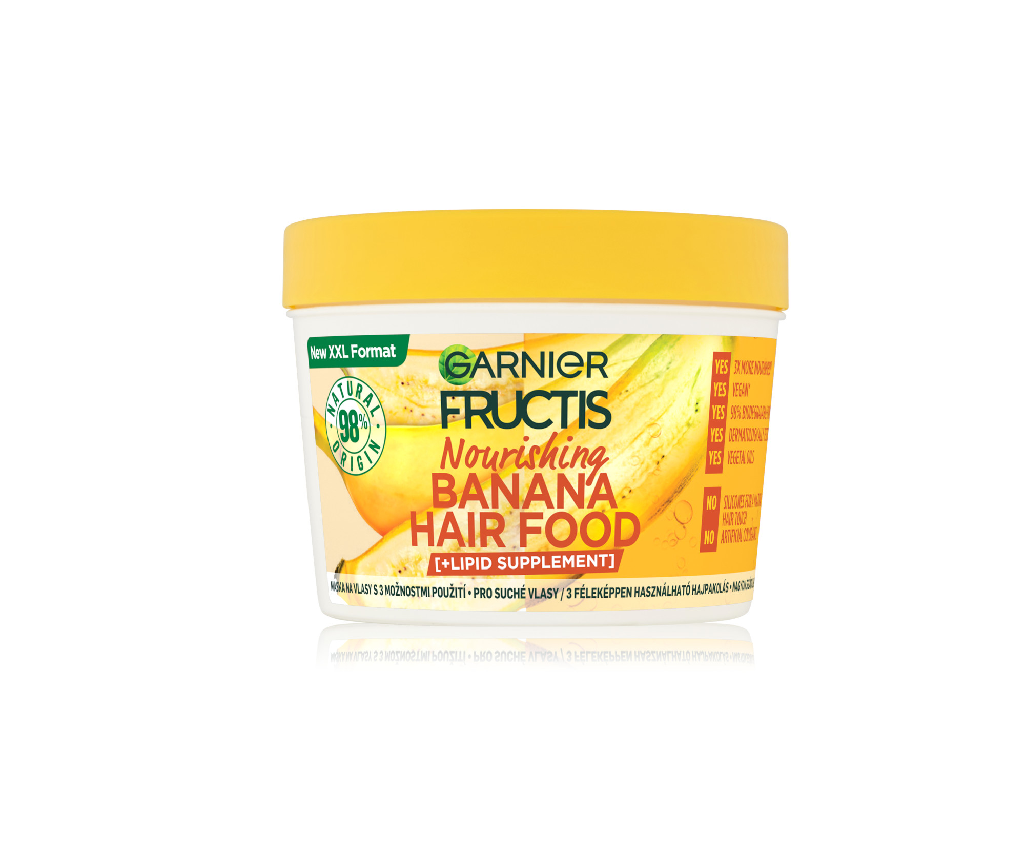 E-shop Vyživujúca maska pre suché vlasy Garnier Fructis Banana Hair Food 3 Usages Mask - 400 ml + darček zadarmo
