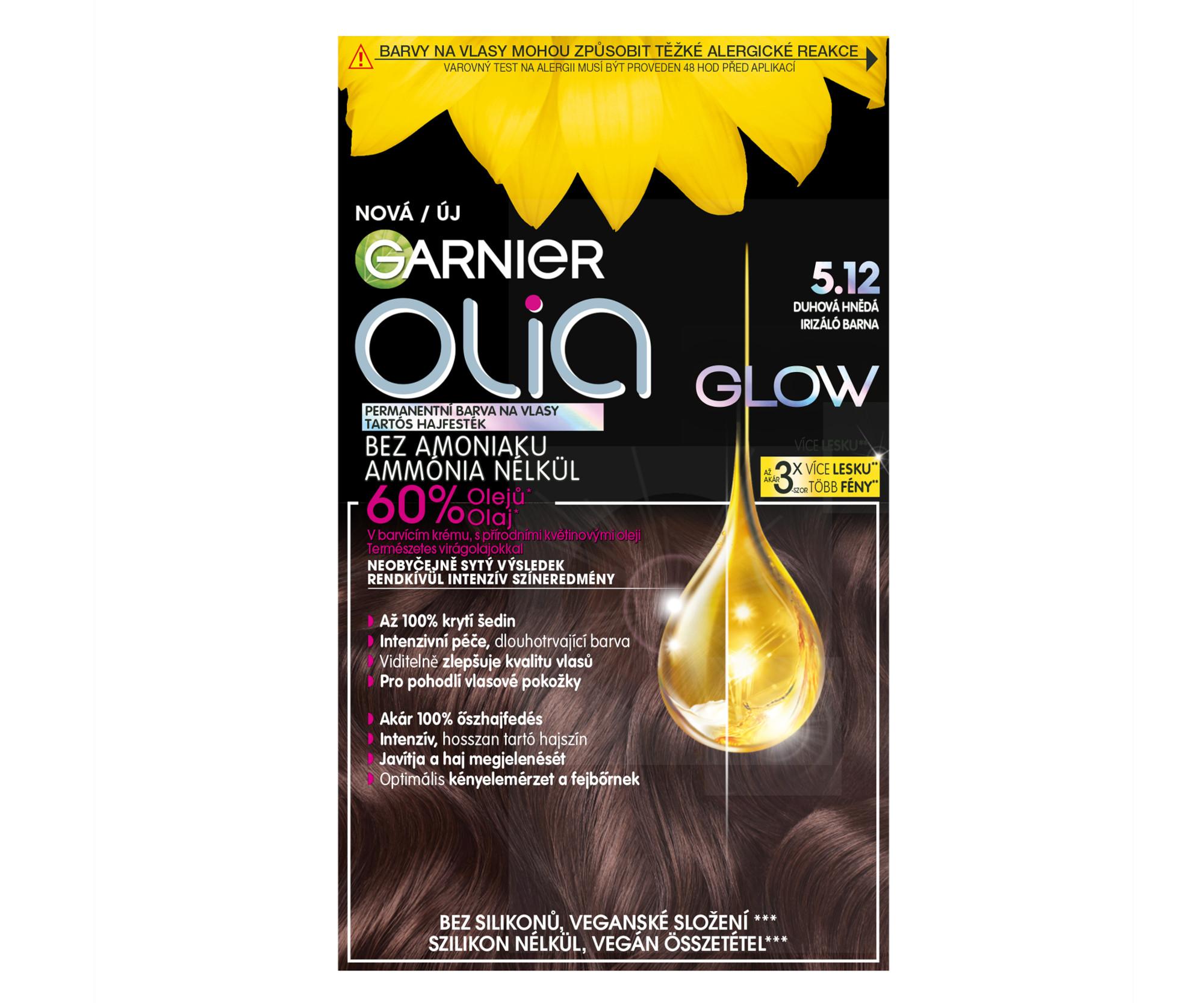E-shop Permanentná olejová farba Garnier Olia Glow 5.12 dúhová hnedá + darček zadarmo