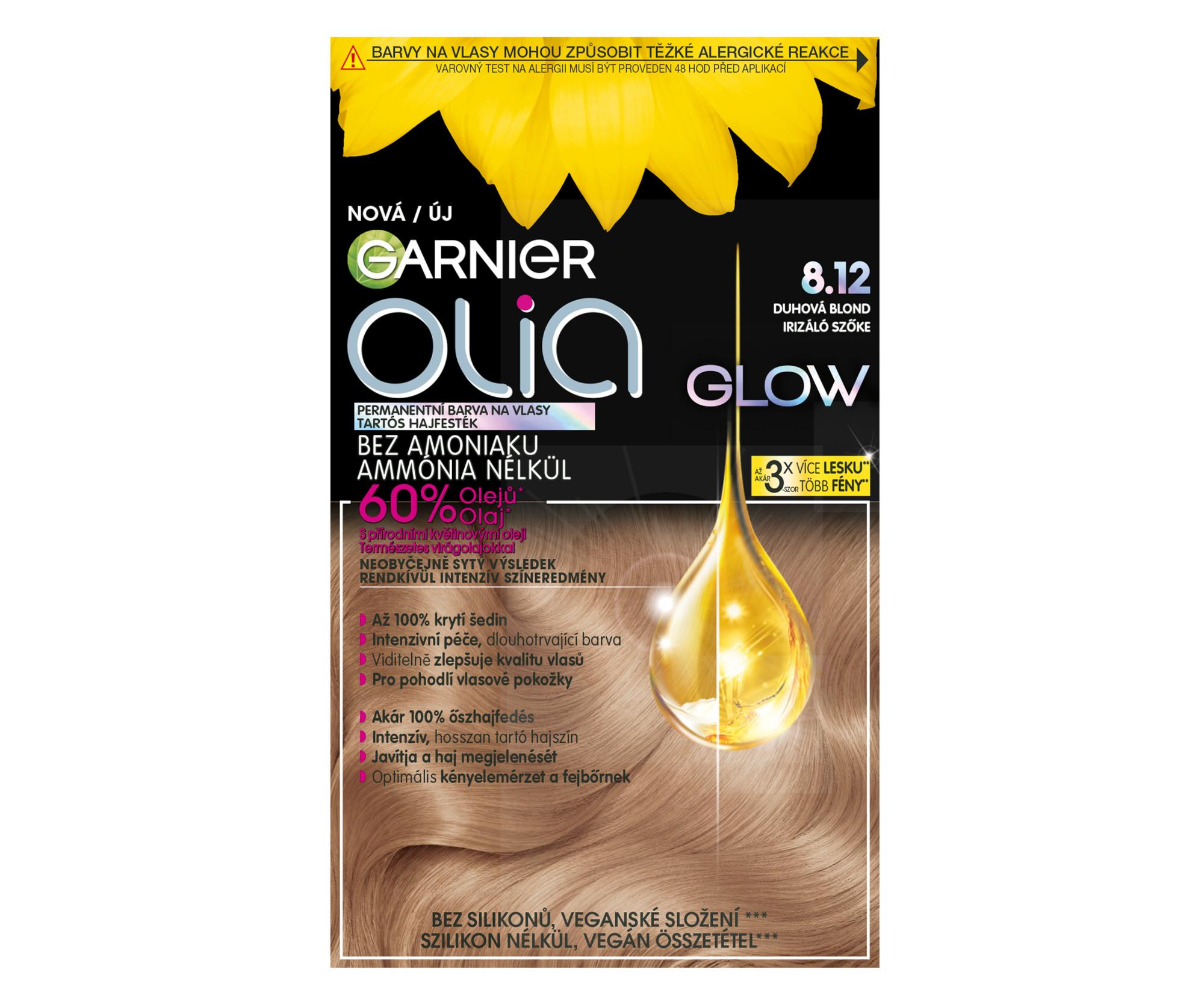 E-shop Permanentná olejová farba Garnier Olia Glow 8.12 dúhová blond + darček zadarmo