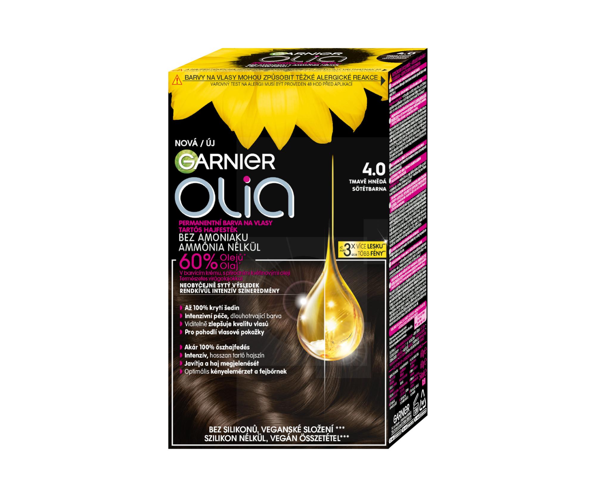 E-shop Permanentná olejová farba Garnier Olia 4.0 tmavo hnedá + darček zadarmo