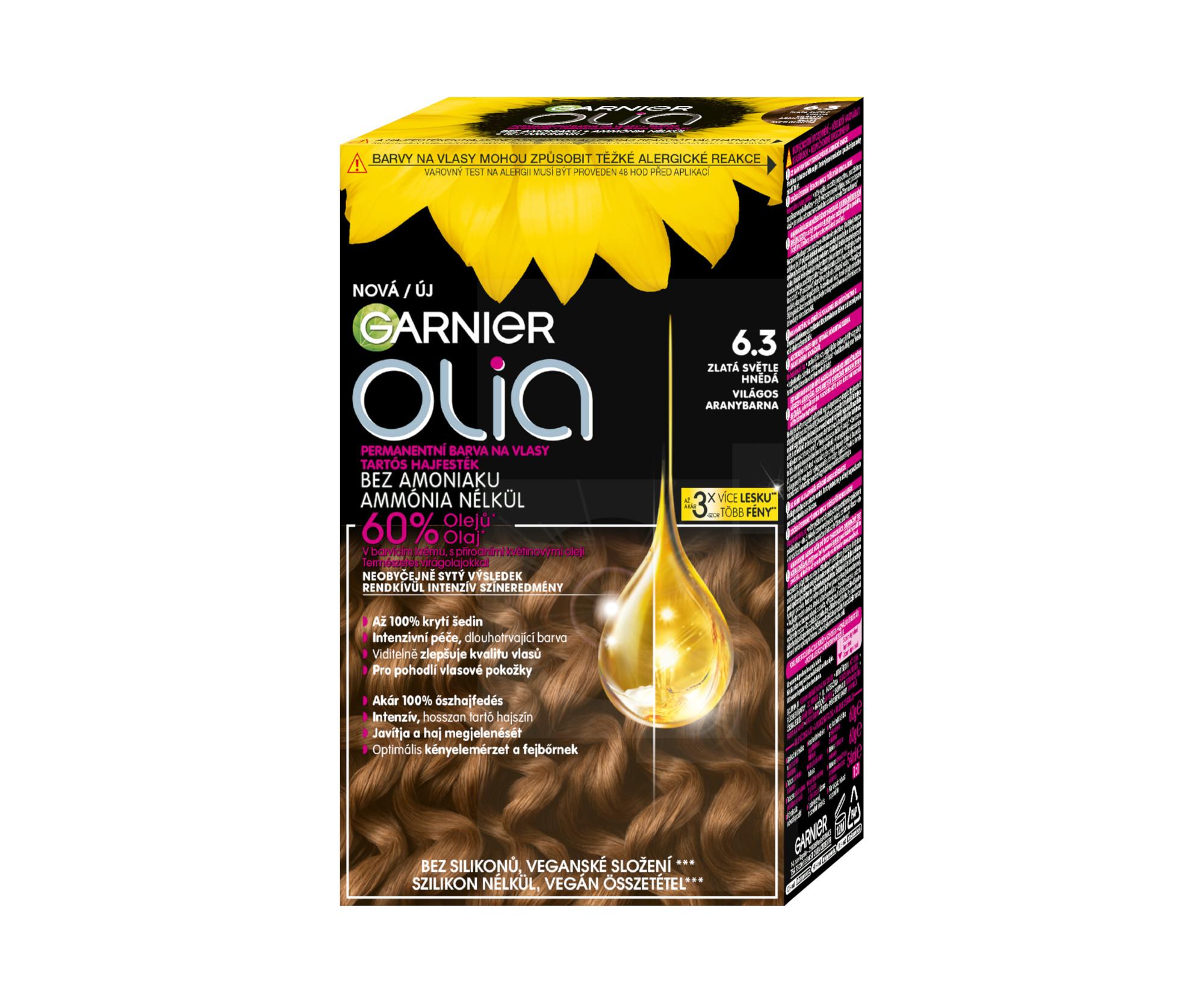 E-shop Permanentná olejová farba Garnier Olia - 6.3 zlatá svetlo hnedá + darček zadarmo